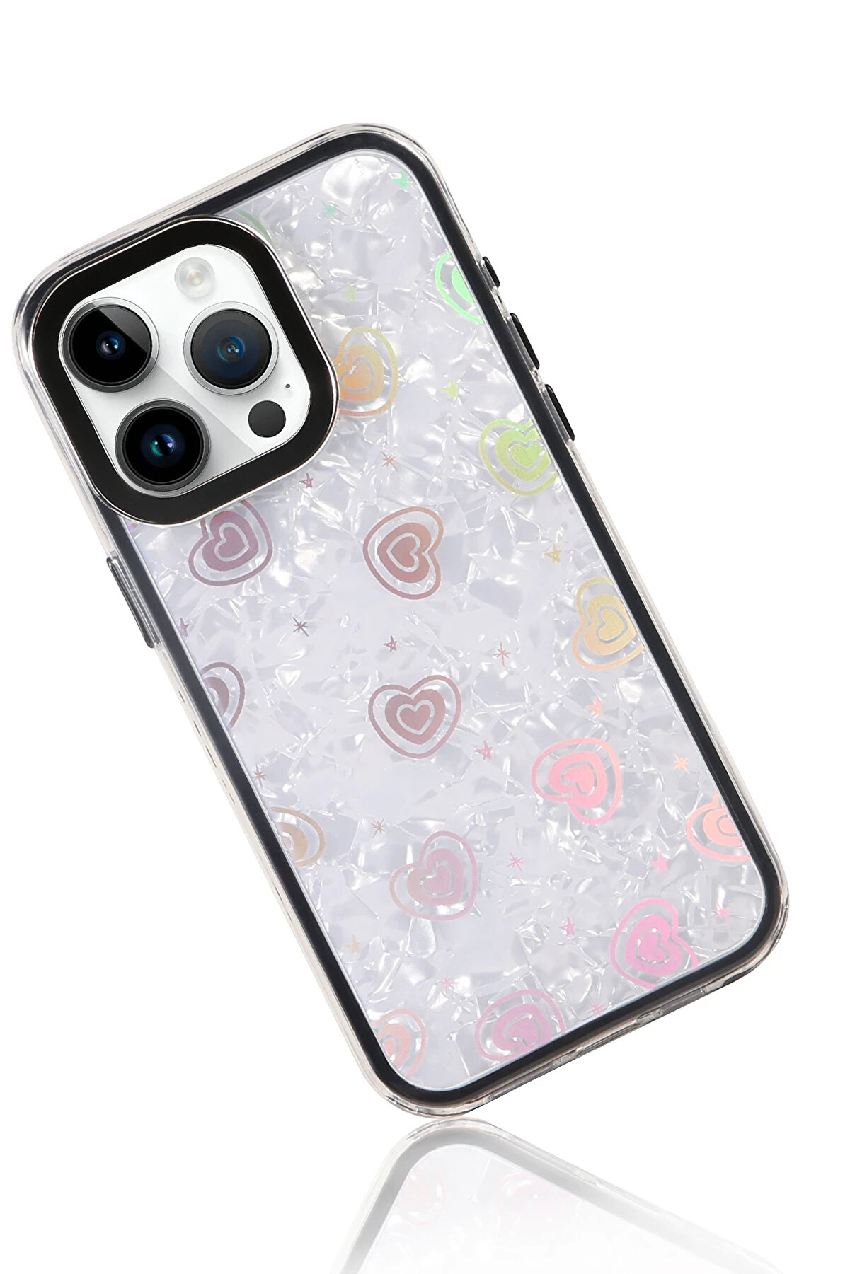 Buti̇k Harmonyaura Apple İphone 15 Lumi̇ Desenli̇ Kapak - Si̇yah