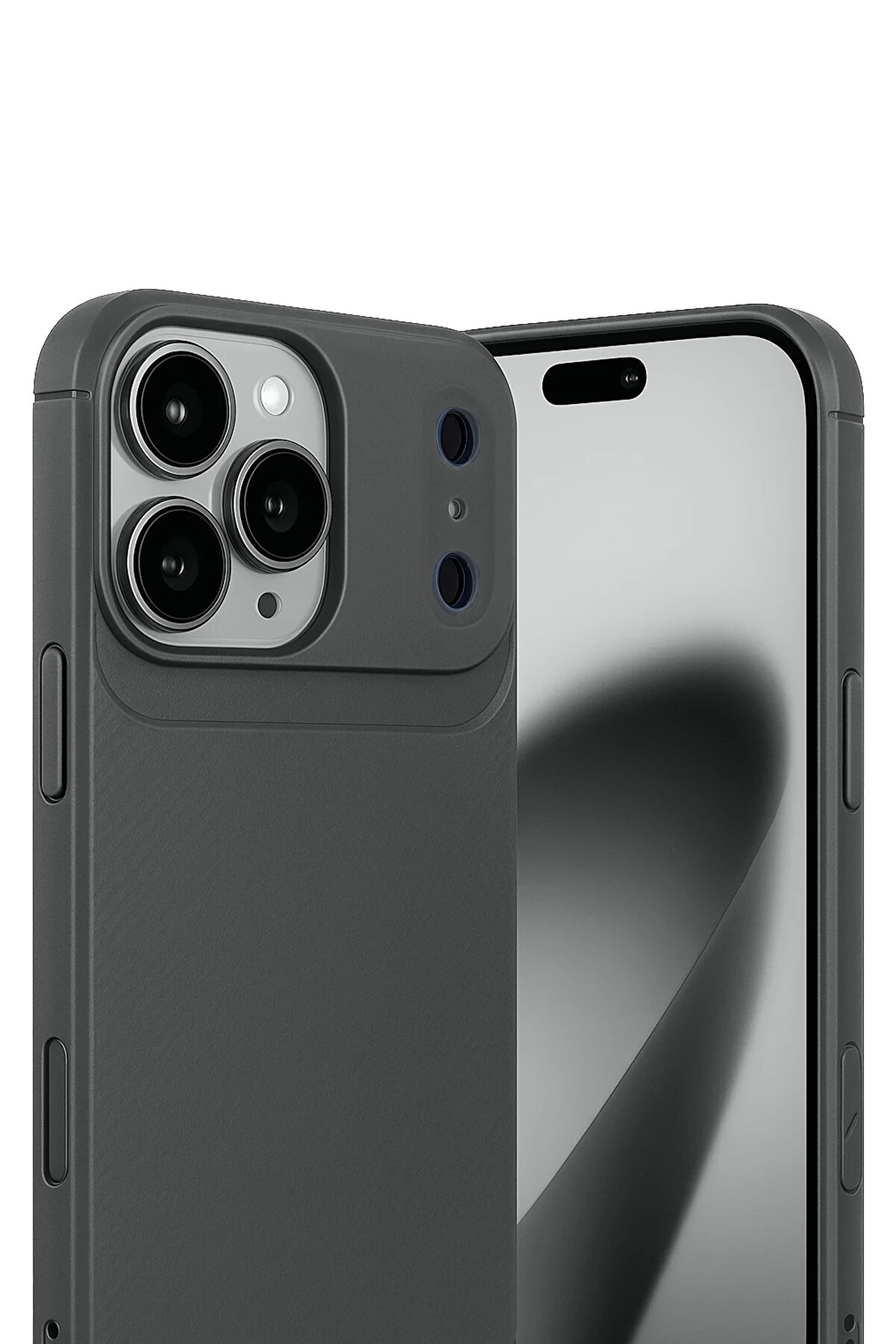 Buti̇k Harmonyaura Apple İphone 17 Pro Max Auto Focus Karbon Kapak - Gri̇