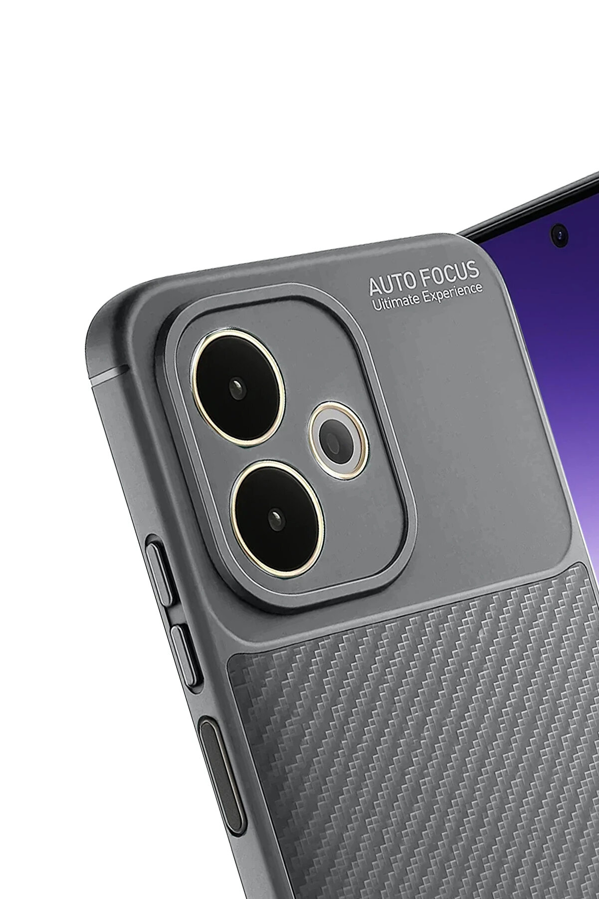 Buti̇k Harmonyaura Oppo A5 Pro 4G Kılıf Auto Focus Karbon Kapak - Gri̇