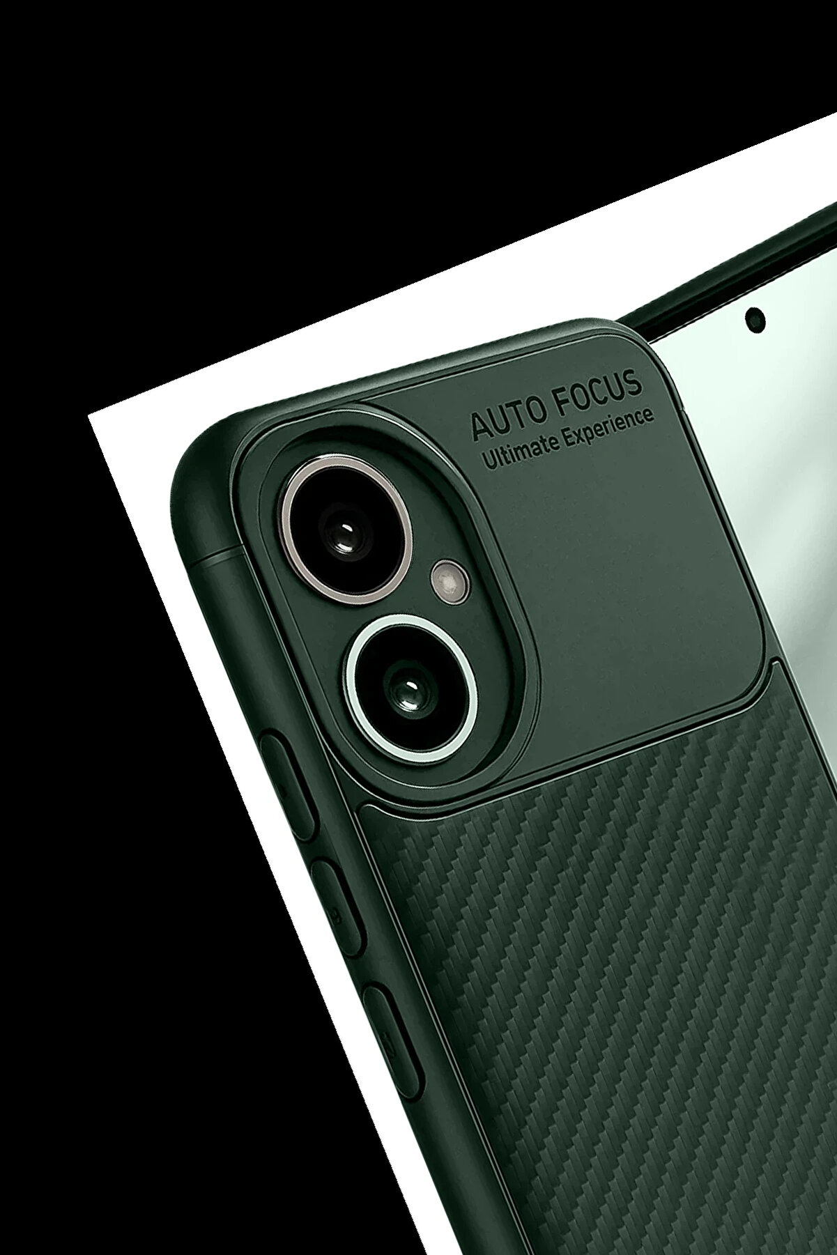 Buti̇k Harmonyaura Honor 400 Kılıf Auto Focus Karbon Kapak - Koyu Yeşi̇l