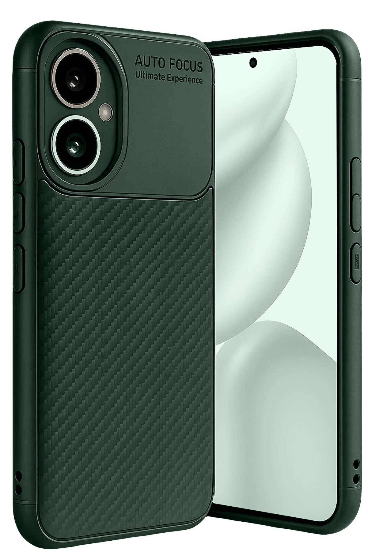 Buti̇k Harmonyaura Honor 400 Kılıf Auto Focus Karbon Kapak - Koyu Yeşi̇l