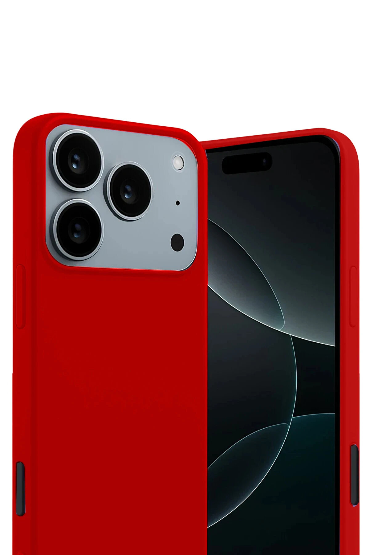 Harmonyaura Apple İphone 17 Pro Max Fi̇rst Si̇li̇kon - Kırmızı-(5796)