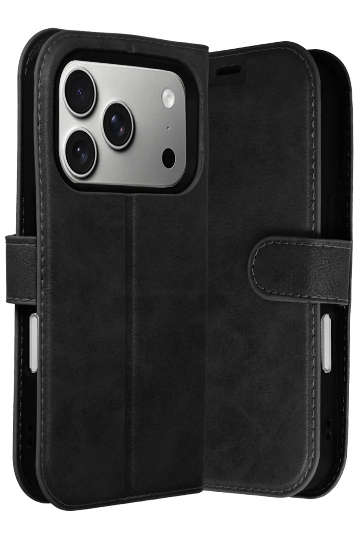 Buti̇k Harmonyaura Apple İphone 17 Pro Max Trend S Plus Kapaklı Kılıf - Si̇yah