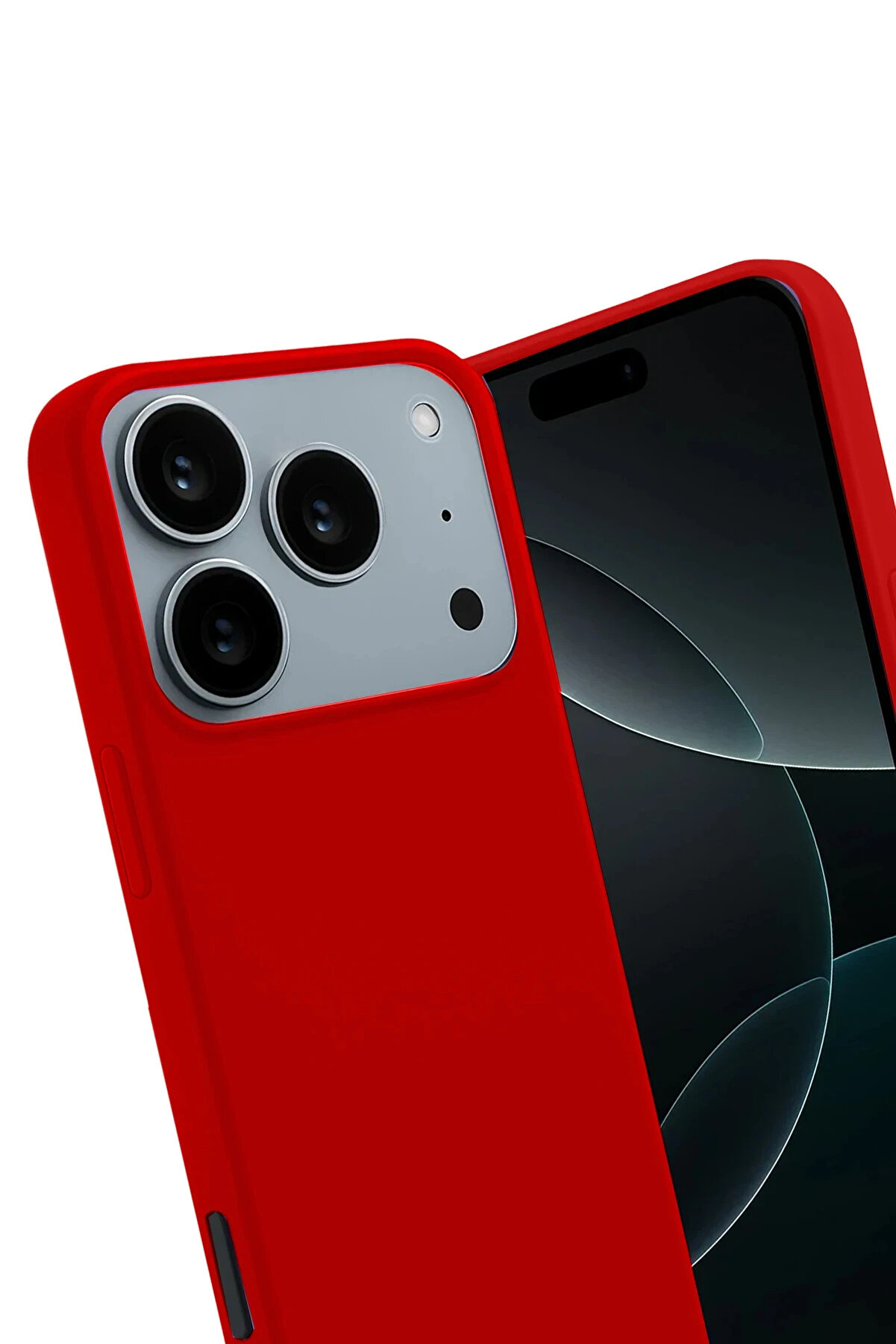 Harmonyaura Apple İphone 17 Pro Max Fi̇rst Si̇li̇kon - Kırmızı-(5796)