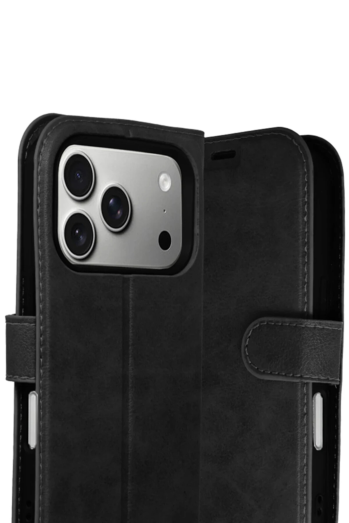 Buti̇k Harmonyaura Apple İphone 17 Pro Max Trend S Plus Kapaklı Kılıf - Si̇yah