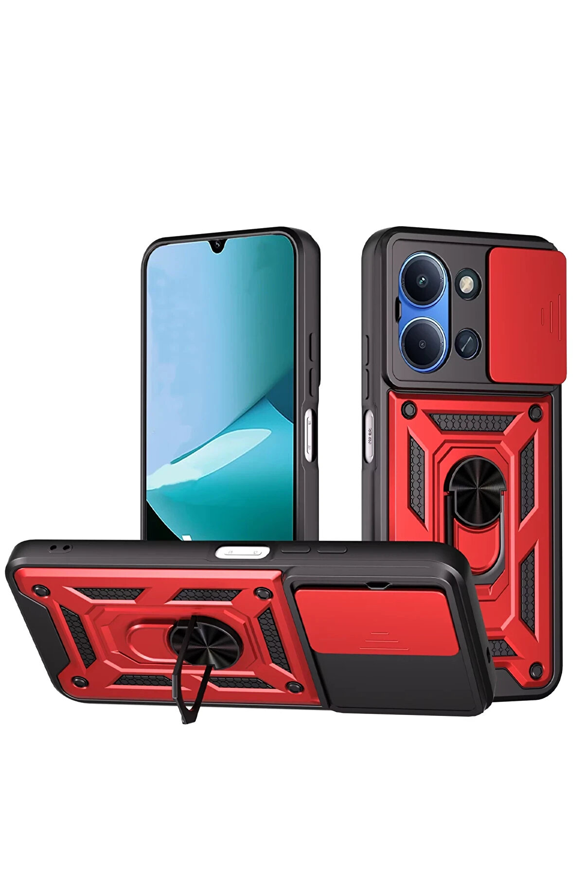 Buti̇k Harmonyaura Xi̇aomi̇ Redmi̇ 15C 4G Pars Lens Y&uuml;z&uuml;kl&uuml; Si̇li̇kon - Kırmızı