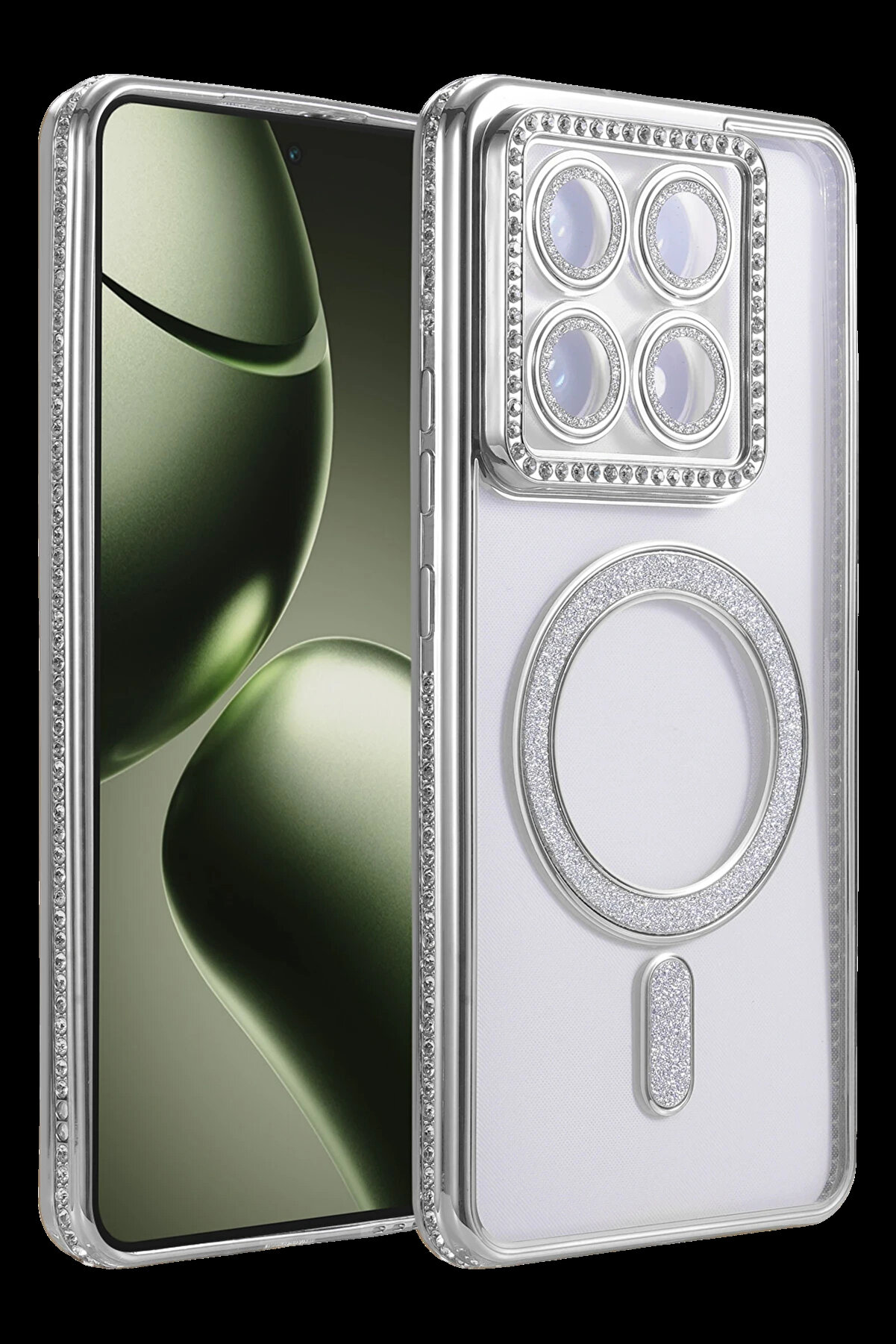 Buti̇k Harmonyaura Xi̇aomi̇ Mi̇ 14T Pro Joke Si̇mli̇ Magneti̇csafe Kılıf - G&uuml;m&uuml;ş