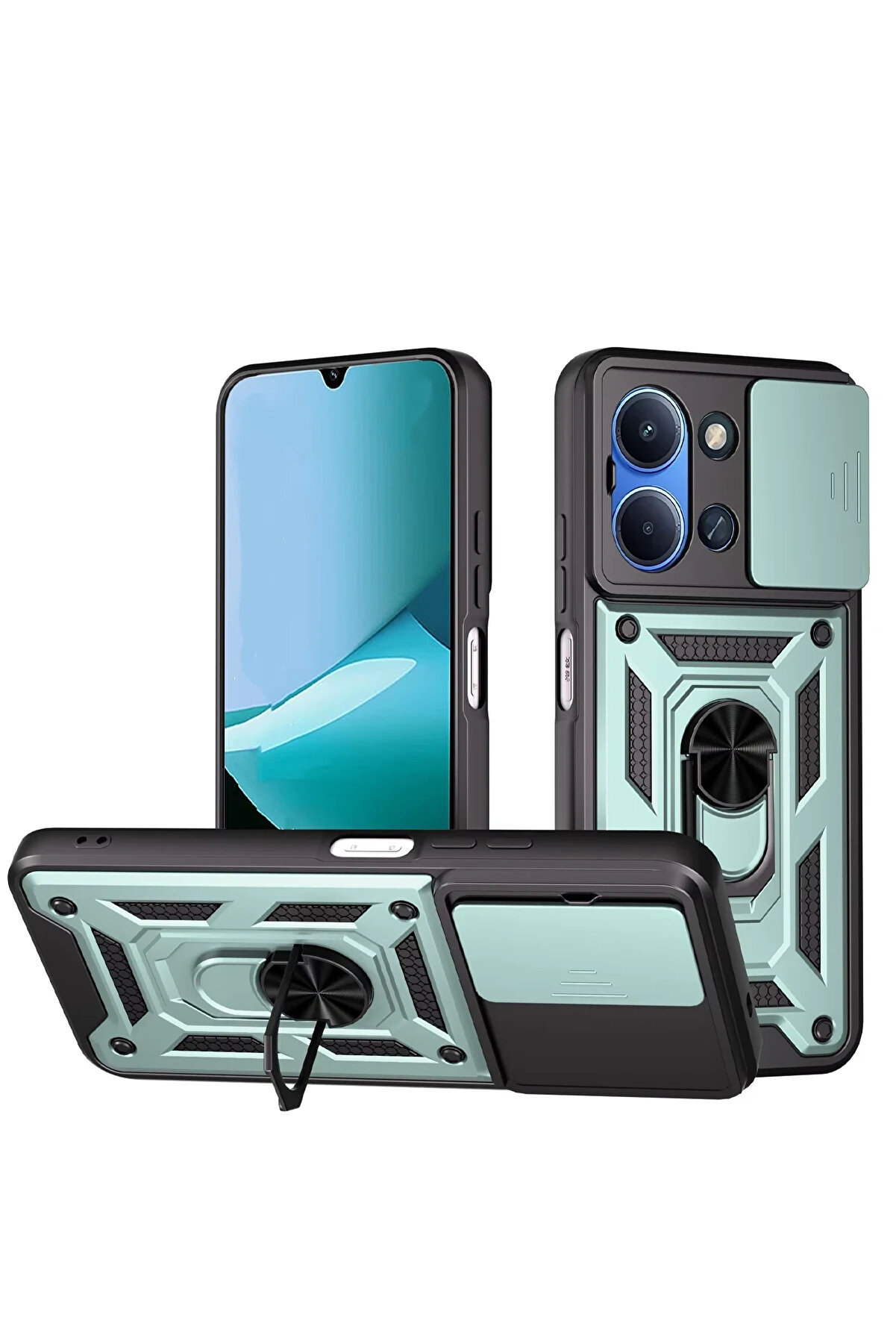 Buti̇k Harmonyaura Xi̇aomi̇ Redmi̇ 15C 4G Pars Lens Y&uuml;z&uuml;kl&uuml; Si̇li̇kon - Yeşi̇l