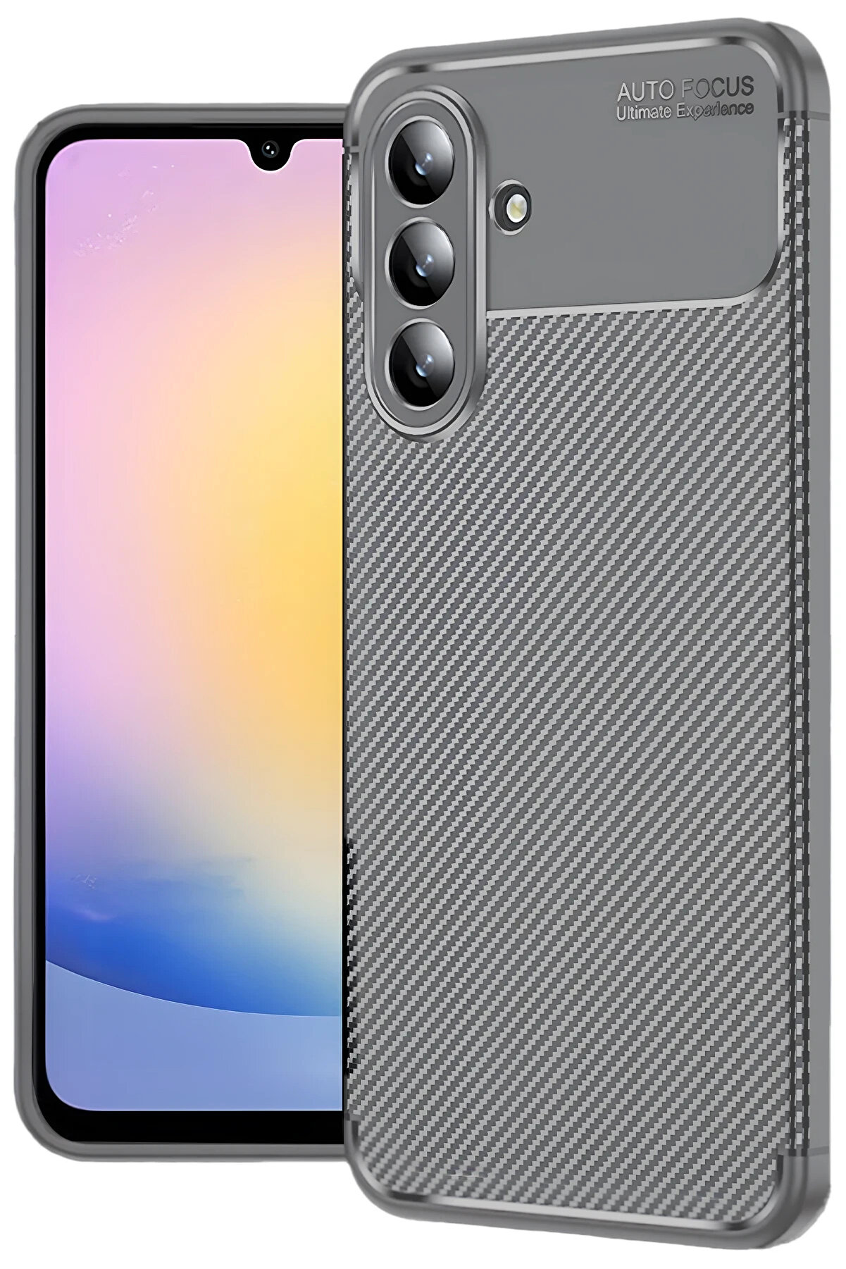 Buti̇k Harmonyaura Samsung Galaxy S25 Fe Auto Focus Karbon Kapak - Gri̇