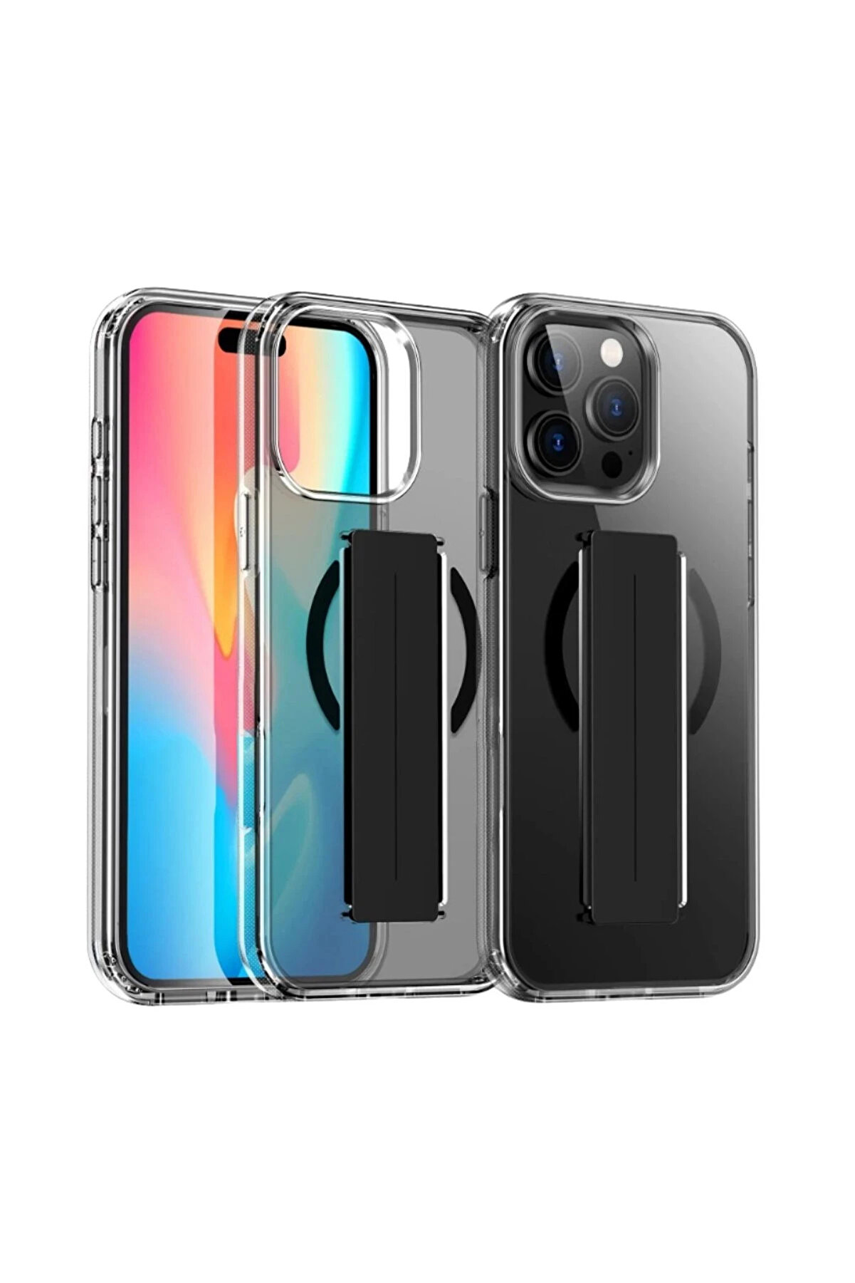 Buti̇k Harmonyaura İphone 14 Pro Max Kılıf Alfa Magsafe Standlı Kapak - Si̇yah