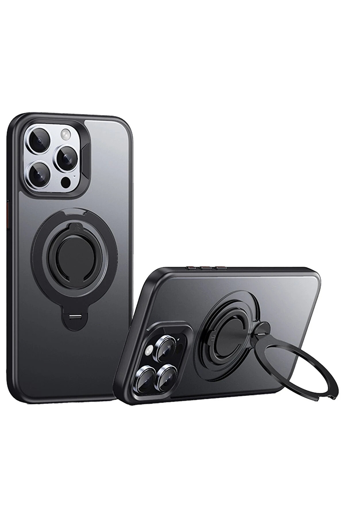 Buti̇k Harmonyaura İphone 14 Pro Max Avatar 360 D&ouml;nen Magsafe Kapak - Si̇yah