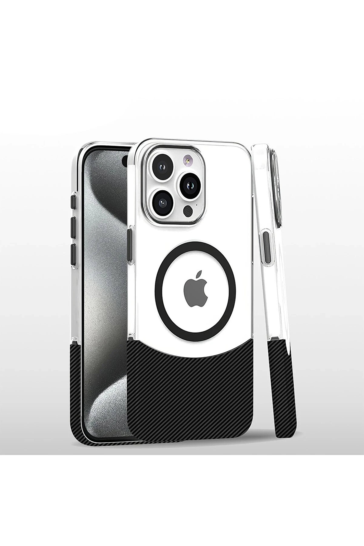 Buti̇k Harmonyaura İphone 16 Pro Max Carbon Puzzle Magsafe Kapak - Si̇yah