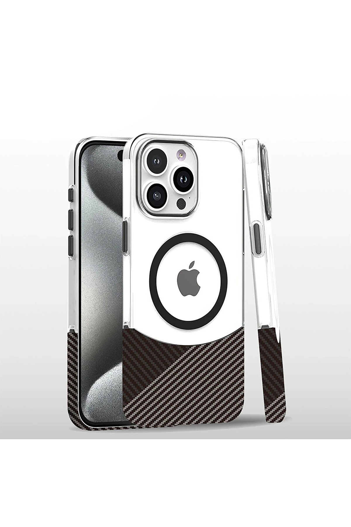 Buti̇k Harmonyaura İphone 16 Pro Carbon Puzzle Magsafe Kapak - Gri̇