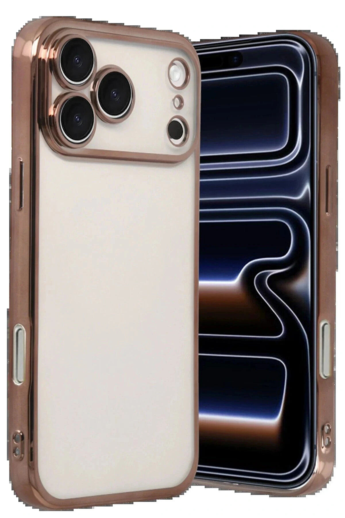 Buti̇k Apple İphone 17 Pro Lensli̇ Si̇li̇kon - &Ccedil;&ouml;l Ti̇tanyum-(5796)