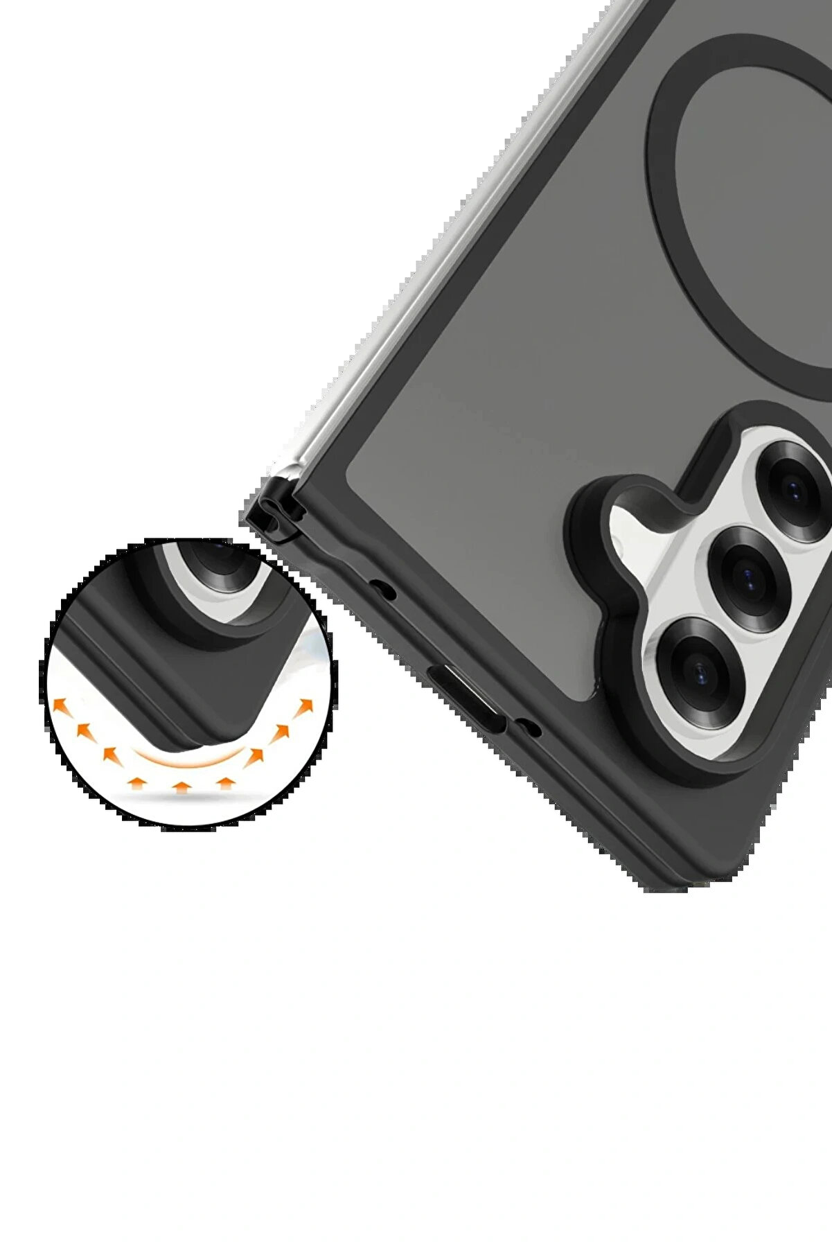 Buti̇k Samsung Galaxy Z Fold 7 Jota Magsafe Kapak - Si̇yah-(5796)