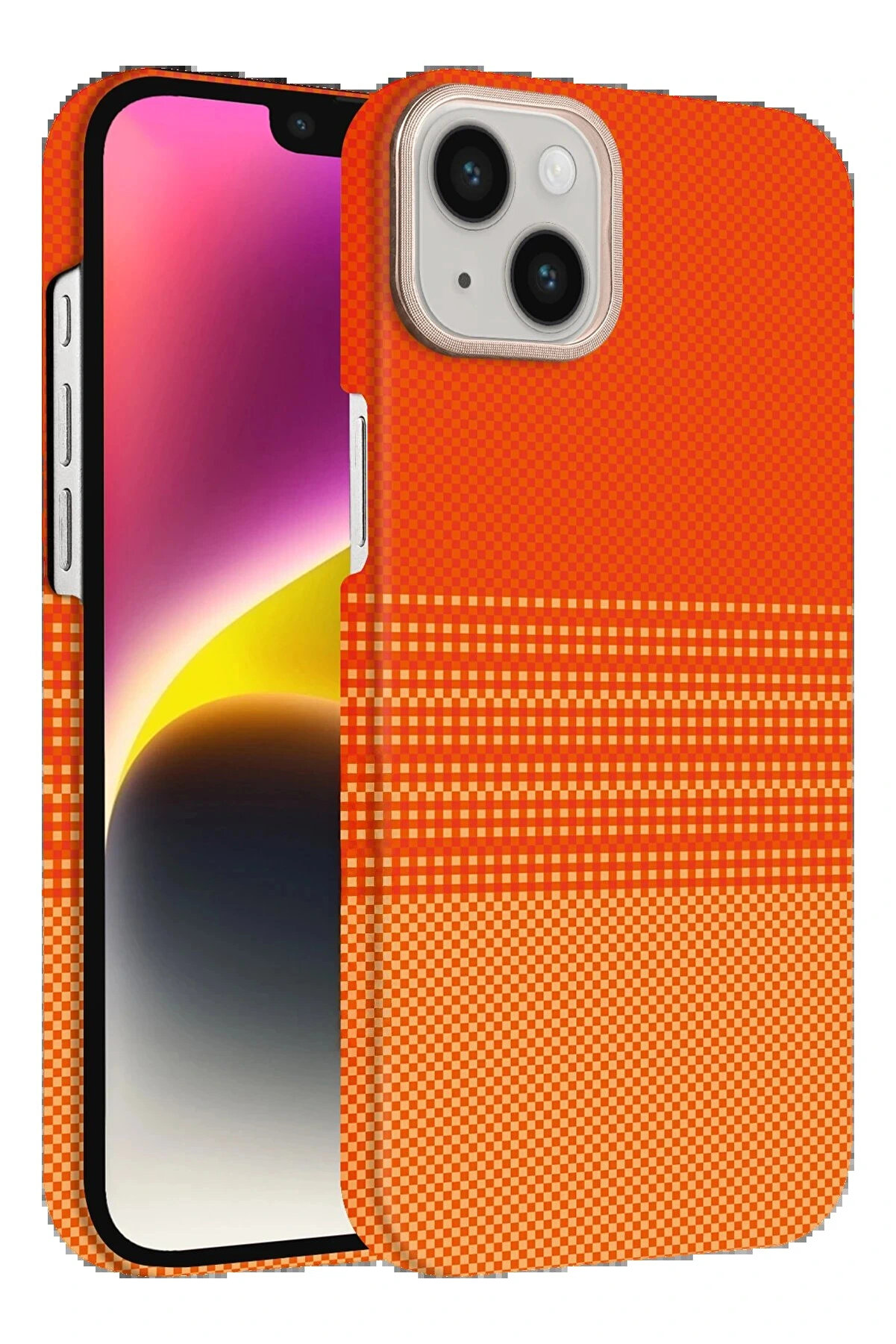 Buti̇k Apple İphone 14 Vega Magsafe Kapak - Sarı-(5796)