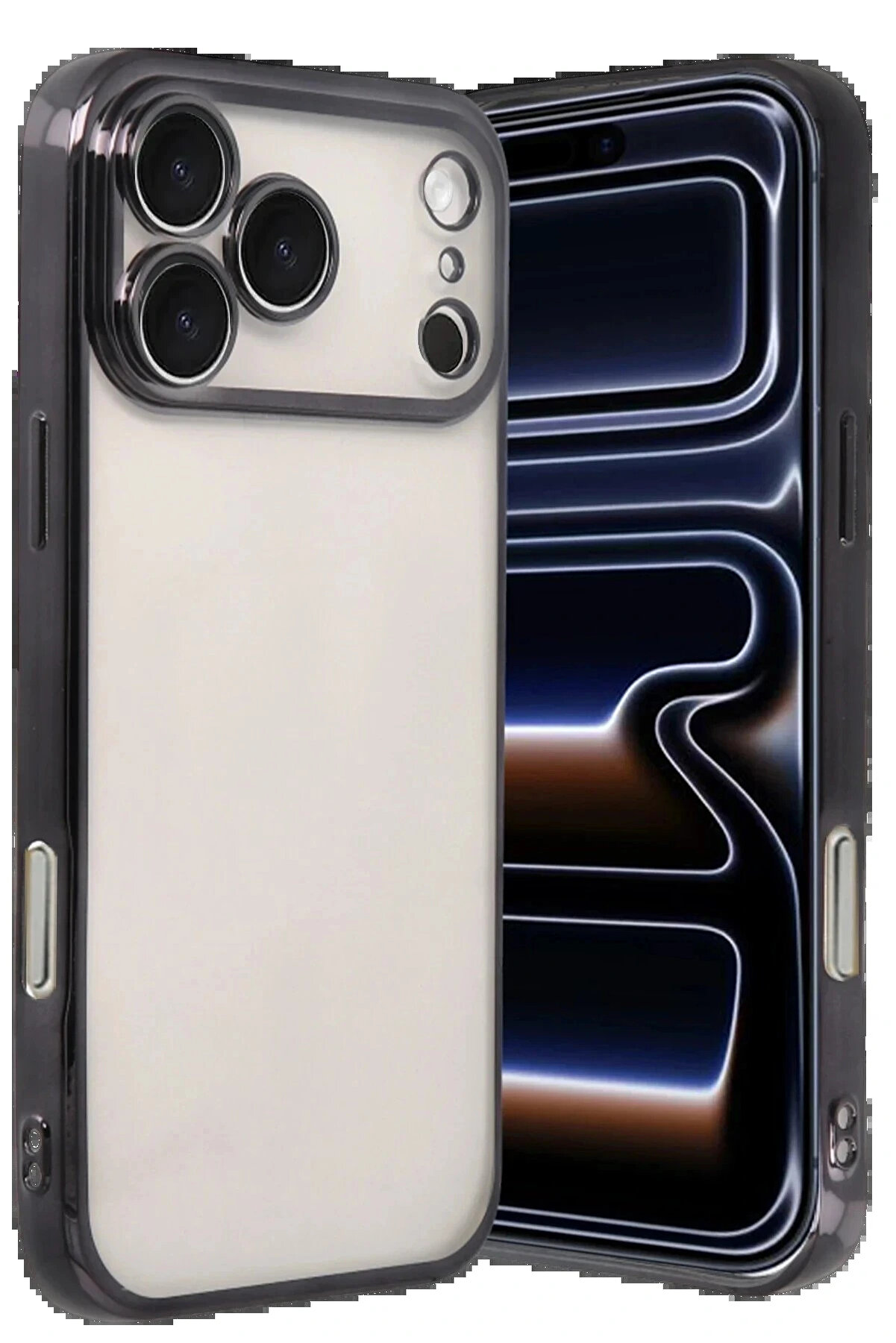 Buti̇k Apple İphone 17 Pro Lensli̇ Si̇li̇kon - Si̇yah-(5796)