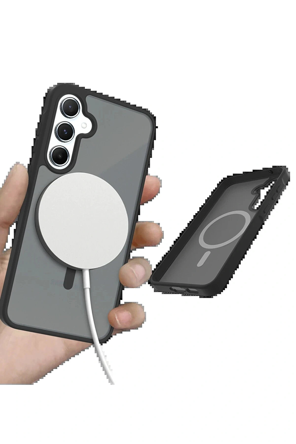 Buti̇k Samsung Galaxy A55 5G Jota Magsafe Kapak - Si̇yah-(5796)