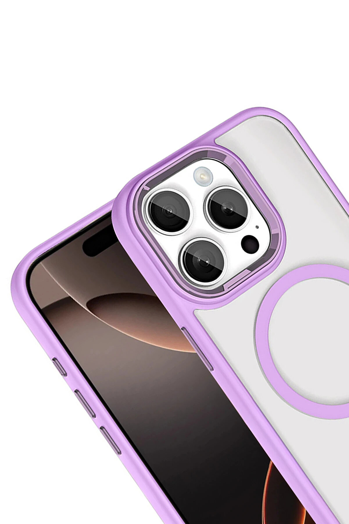Buti̇k Harmonyaura Apple İphone 15 Pro Max Terea Magsafe Kapak - Li̇la
