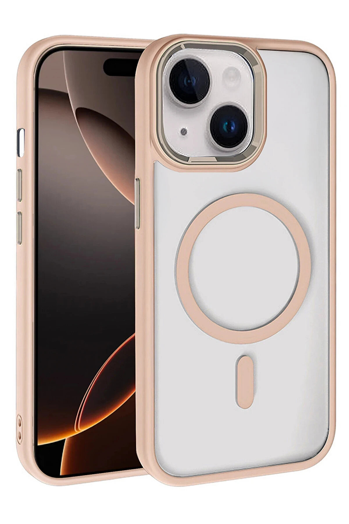 Buti̇k Harmonyaura Apple İphone 14 Terea Magsafe Kapak - Gold