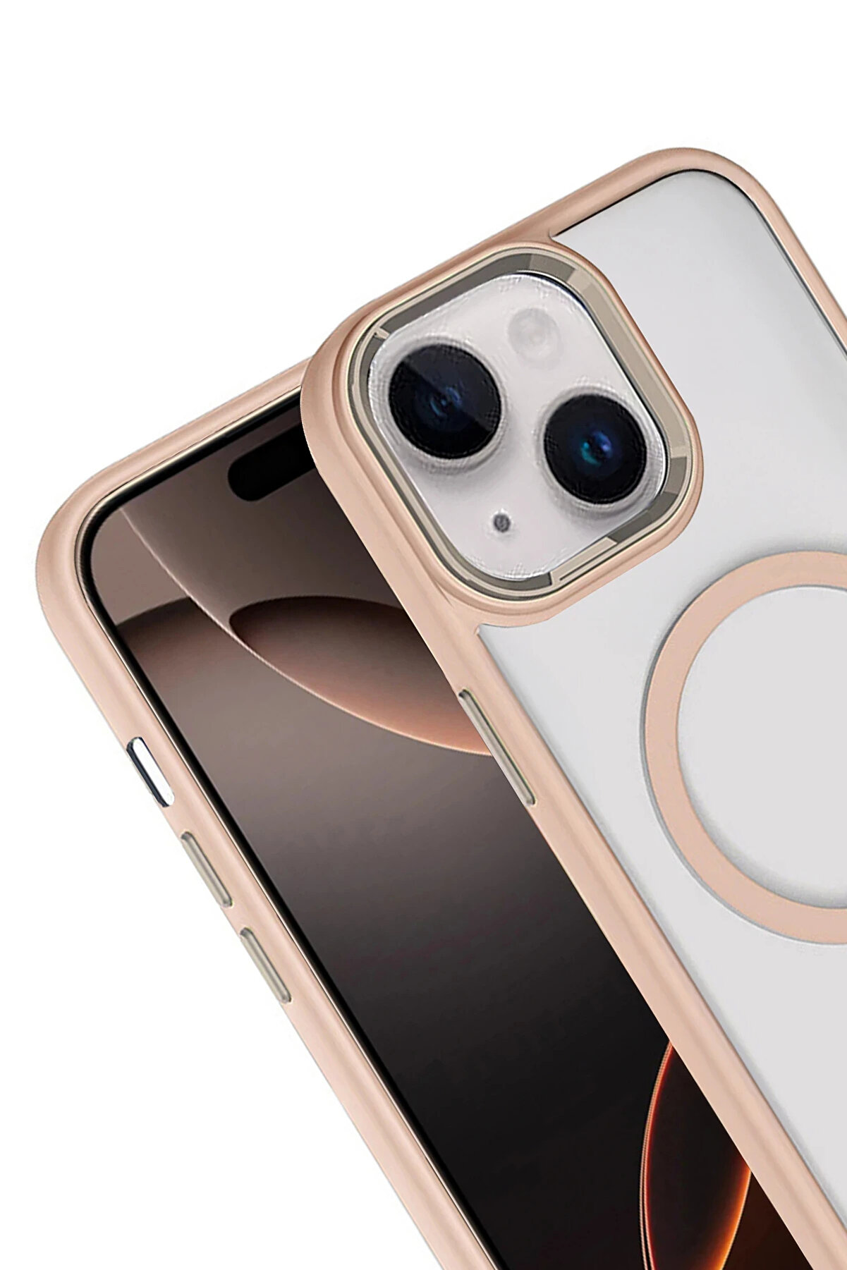 Buti̇k Harmonyaura Apple İphone 14 Terea Magsafe Kapak - Gold