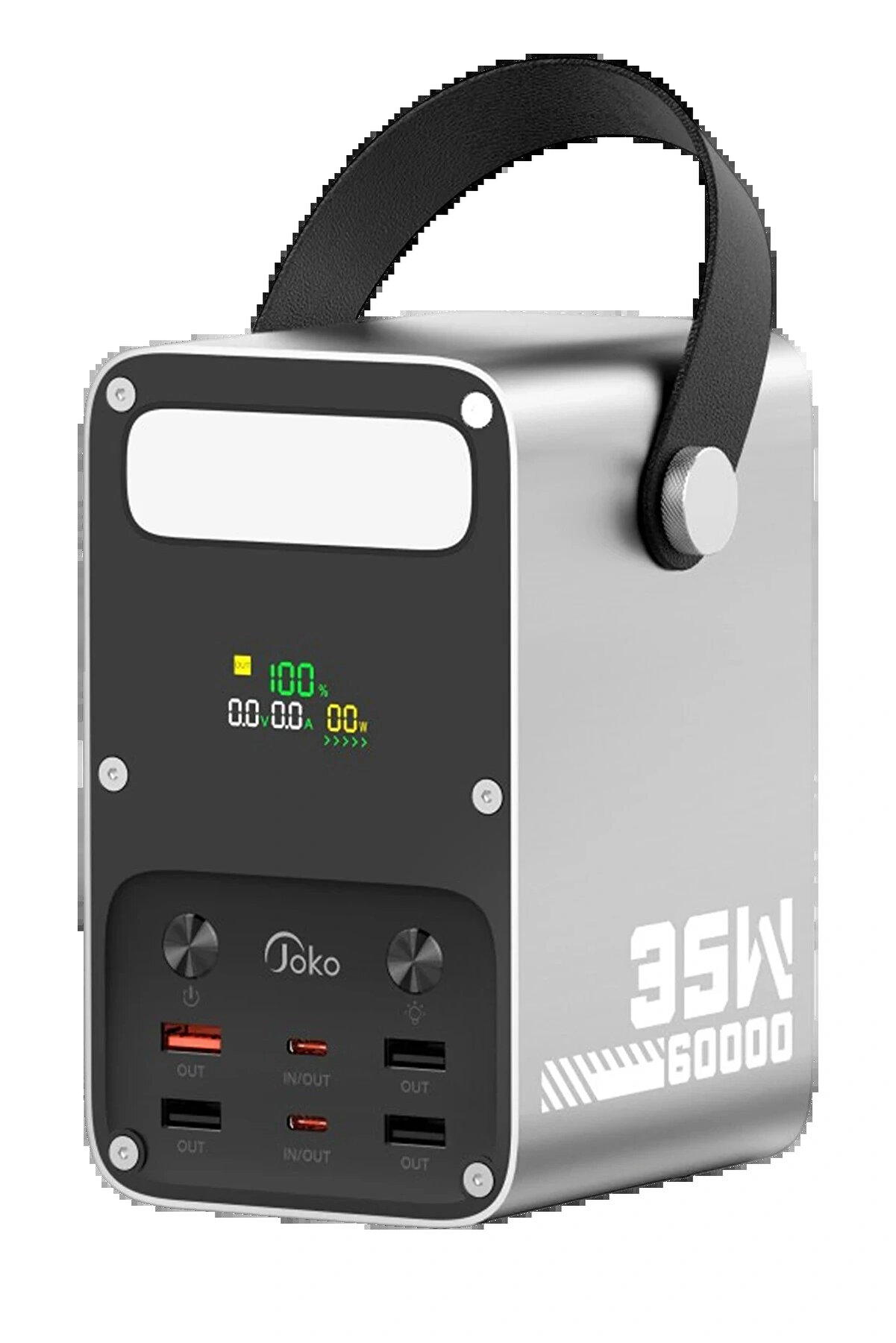 Buti̇k J51 60.000 Mah Di̇ji̇tal Sarj G&ouml;stergeli̇ Led Işıklı 35W Pd Powerbank - G&uuml;m&uuml;ş-(5796)