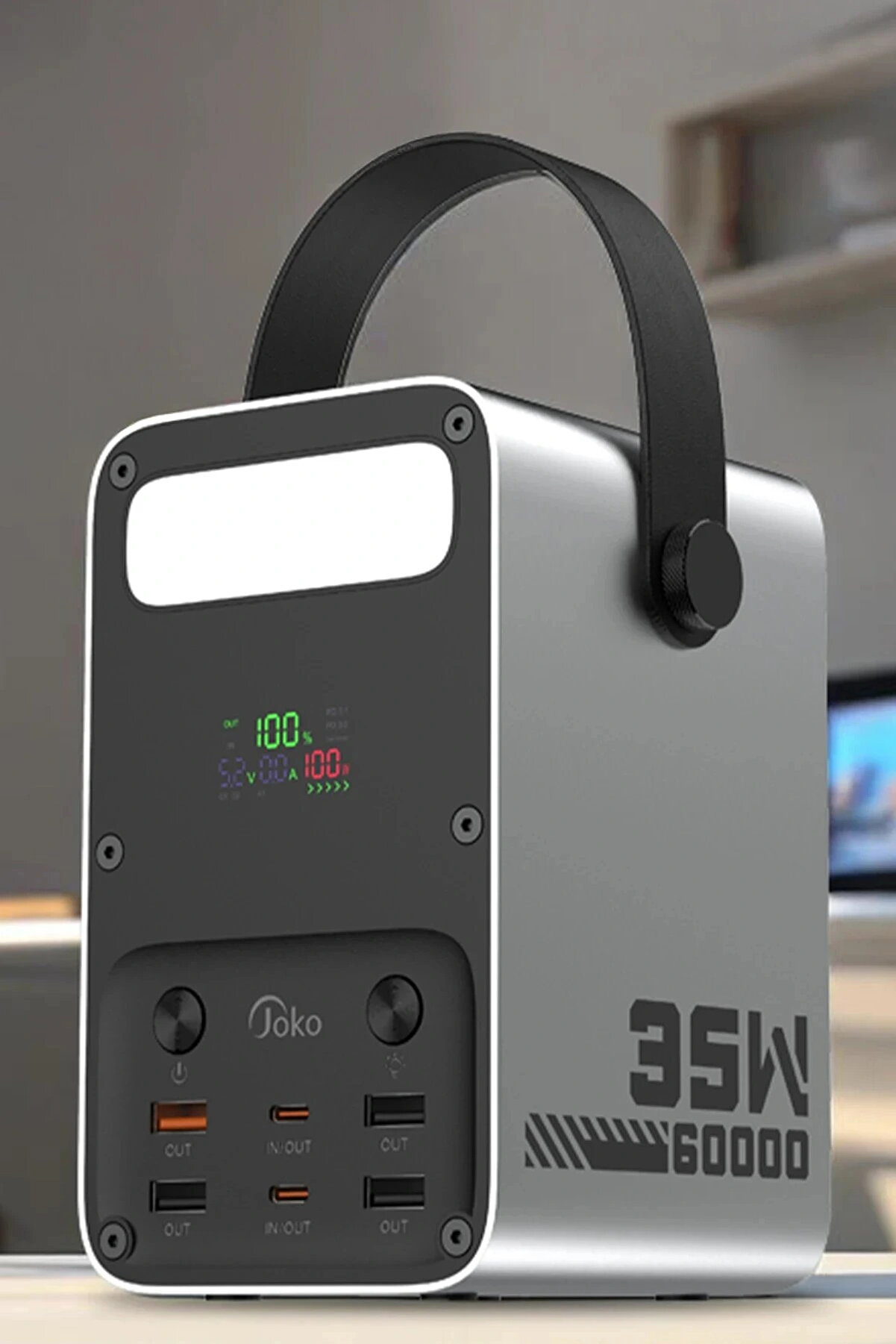 Buti̇k J52 80.000 Mah Di̇ji̇tal Şarj G&ouml;stergeli̇ Led Işıklı 35W Pd Powerbank - G&uuml;m&uuml;ş-(5796)