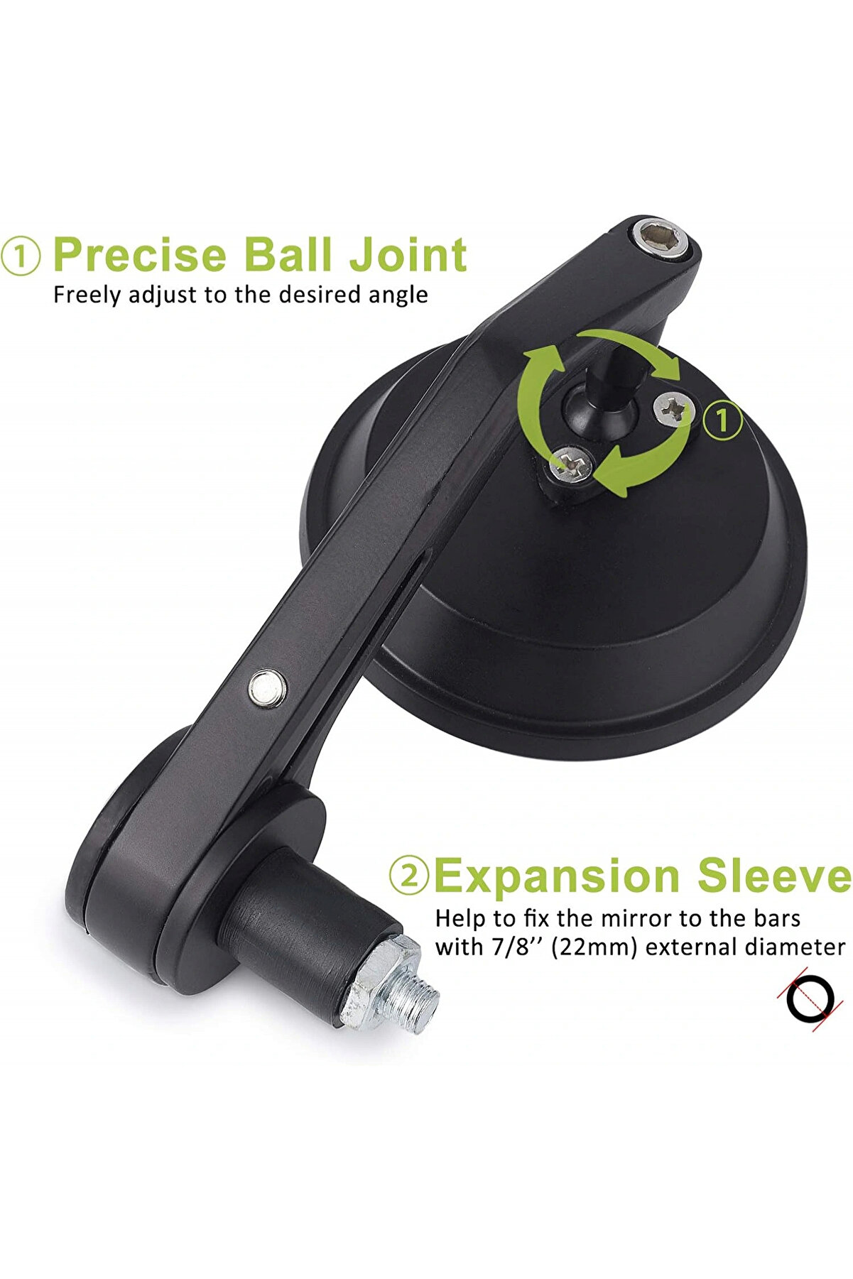 Alkan Mb Modi̇fi̇ye Gi̇don Bağlantılı Oval Ayna Tk Si̇yah Cafe Racer