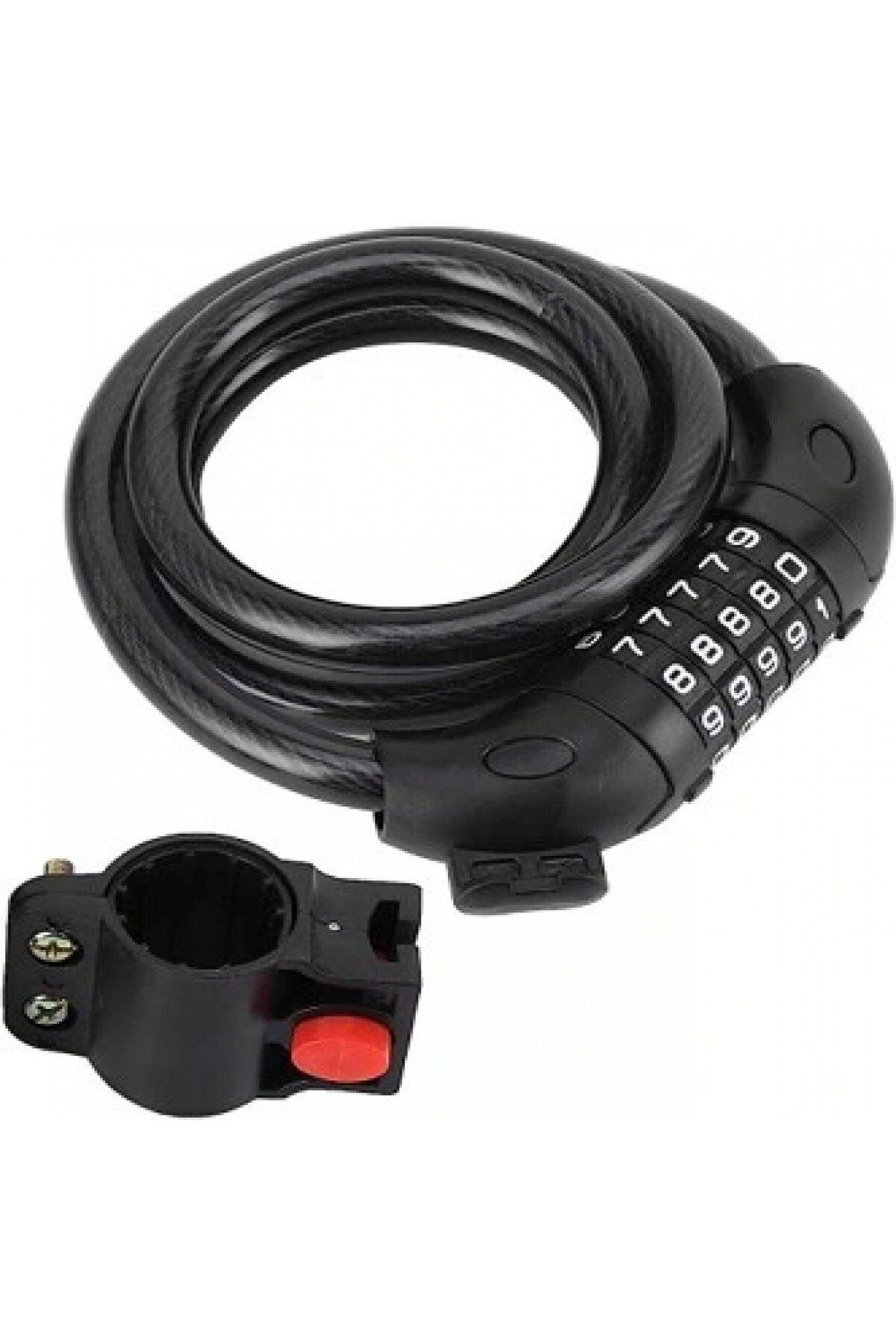 Alkan Mb Motosi̇klet Bi̇si̇klet 5 Haneli̇ Şi̇freli̇ Halat Ki̇li̇t 15X1200 Kendi̇nden Kıvrılan Model