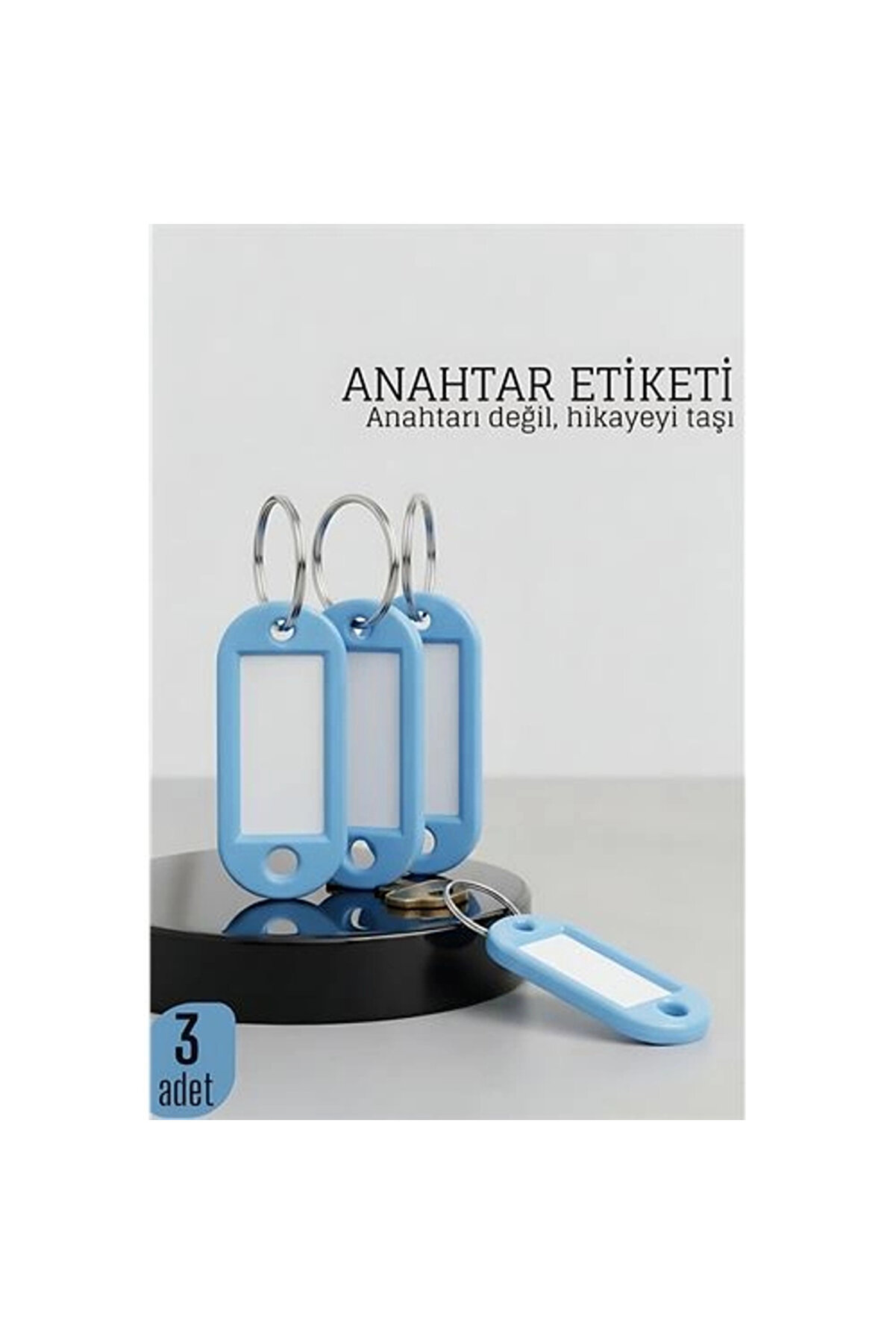 Buti̇k Eti̇ketli̇ 3 L&uuml; Anahtarlık Halkası &ndash; İsi̇m Yazılabi̇li̇r Metal Halka İle Şık Tasarım