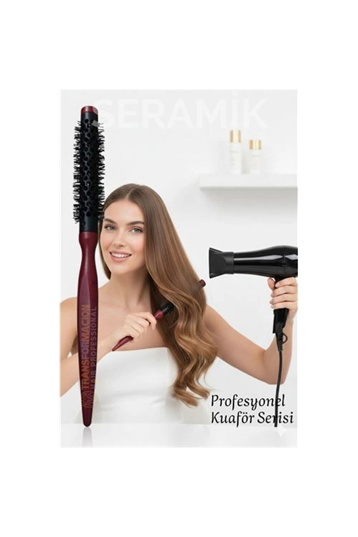 Buti̇k Profesyonel Kuaf&ouml;r 25 Mm Cerami̇c Ioni̇c Nano F&ouml;n Fır&ccedil;ası &ndash; 26 Cm Uzunluk Profesyonel Kuaf&ouml;r Seri̇si̇