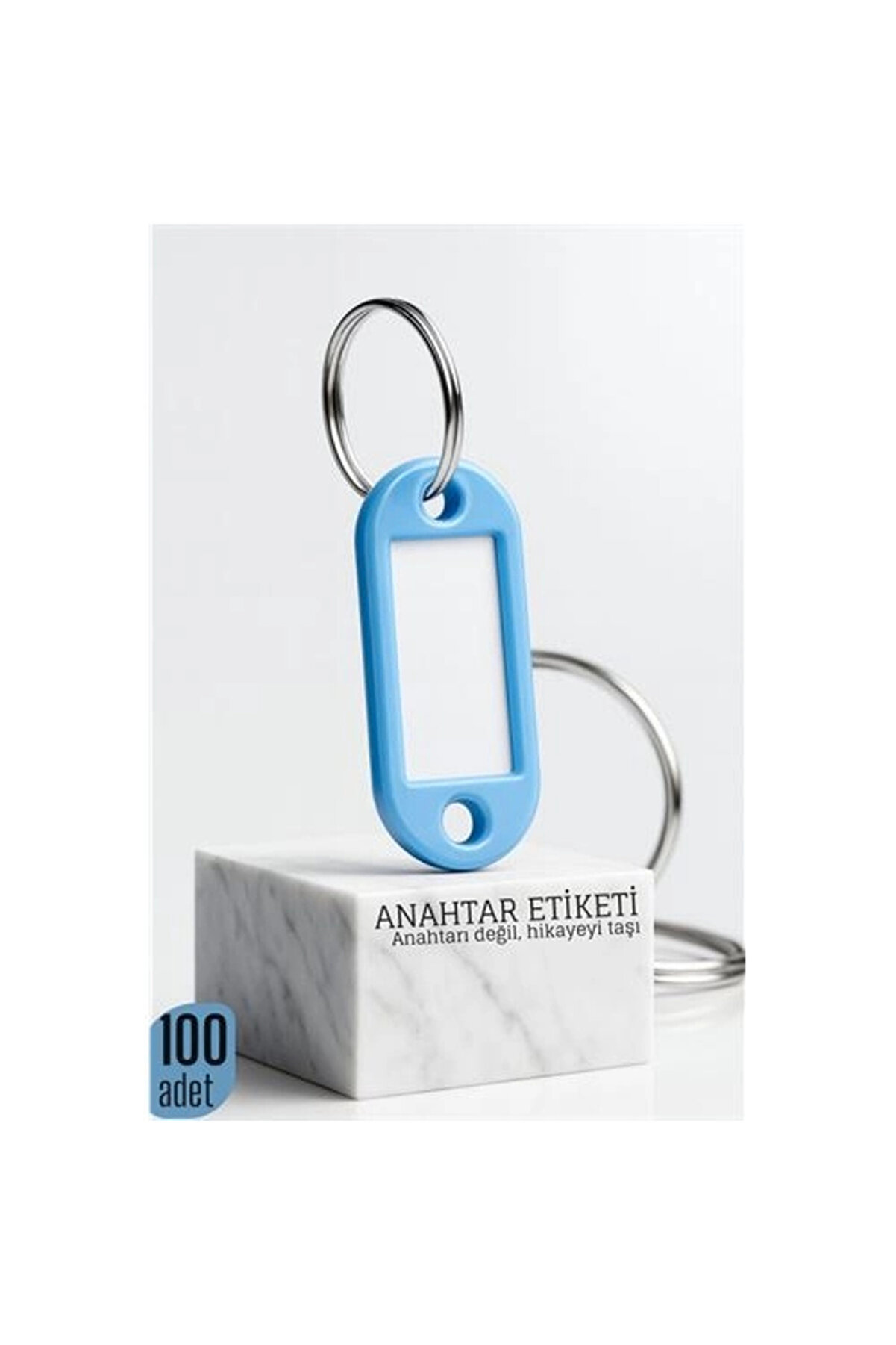 Buti̇k Eti̇ketli̇ 100 L&uuml; Anahtarlık Halkası &ndash; İsi̇m Yazılabi̇li̇r Metal Halka İle Şık Tasarım