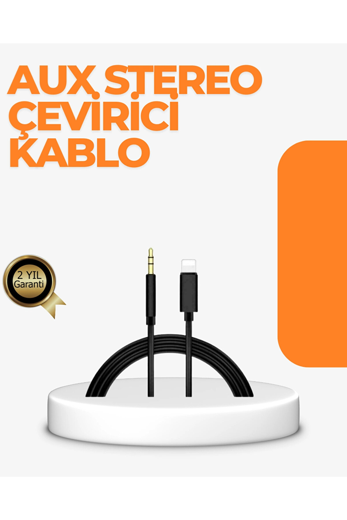 Buti̇k Li̇ghtni̇ng Gi̇ri̇şli̇ Ci̇hazlar İ&ccedil;i̇n 3.5Mm Aux Ses Kablo D&ouml;n&uuml;şt&uuml;r&uuml;c&uuml; 1M