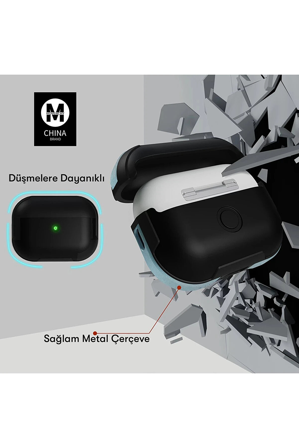 Buti̇k Harmonyaura Ai̇rpods 3 (3.Nesi̇l) Mo-A8 Armor Kılıf - Koyu Yeşi̇l