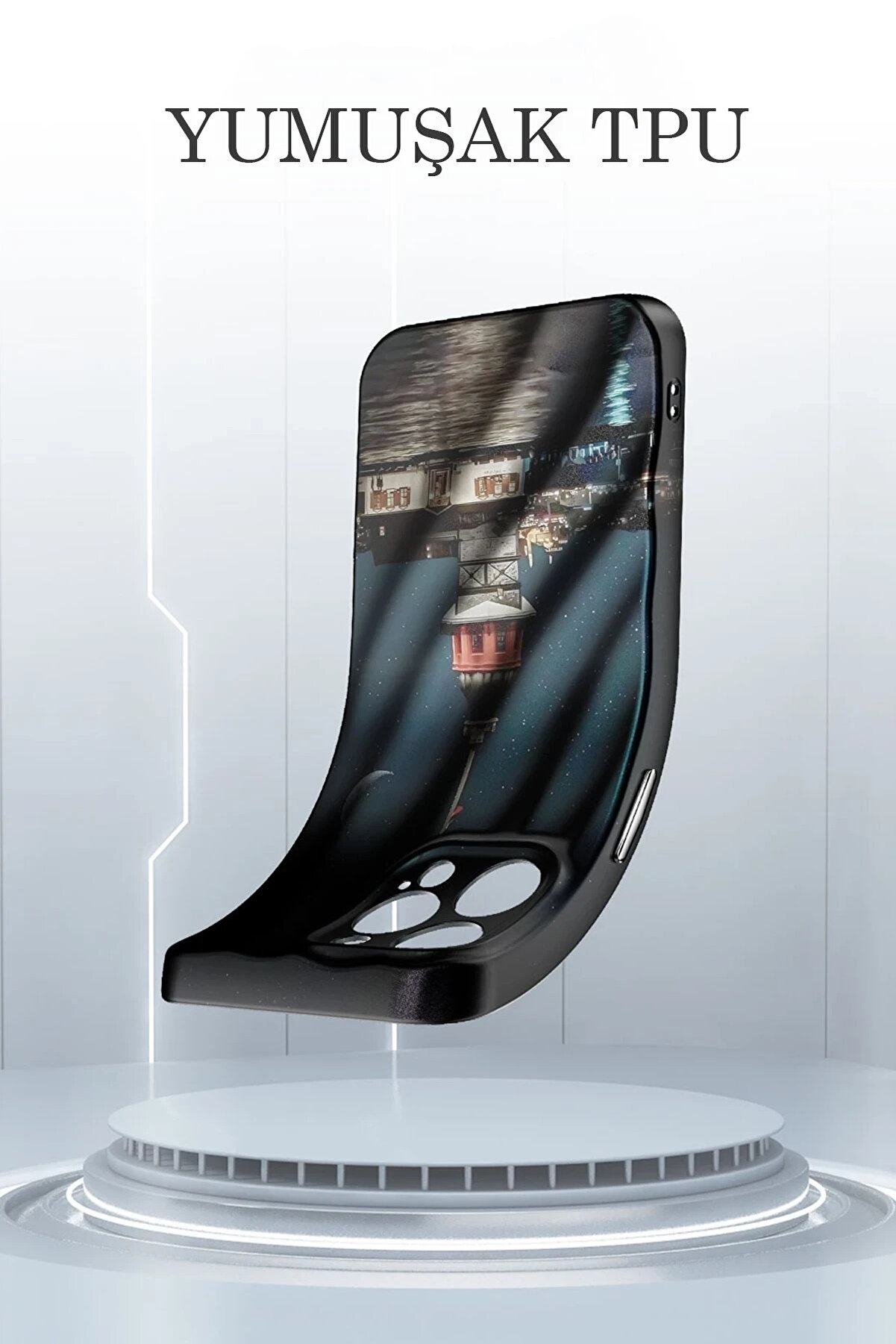 Buti̇k Harmonyaura İphone 13 Pro Kılıf Crew Desenli̇ Kapak - Galata Kulesi̇