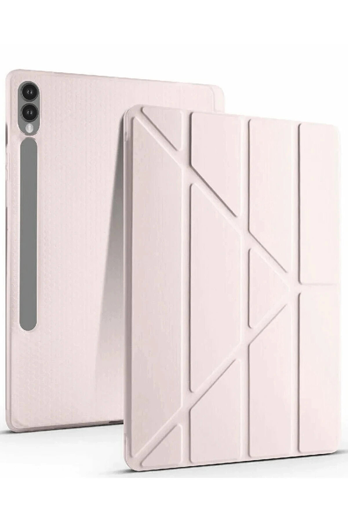 Buti̇k Samsung Galaxy X510 Tab S9 Fe 11 Kılıf Kalemli̇kli̇ Mars Tablet Kılıfı - Rose Gold-(5796)