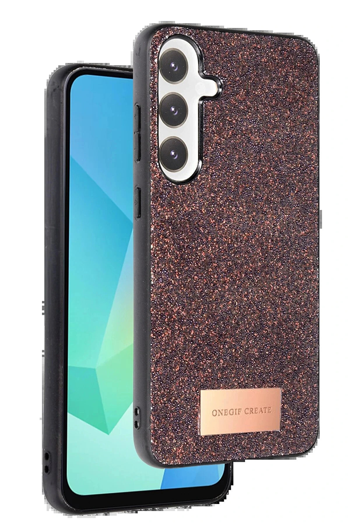 Buti̇k Samsung Galaxy A36 Bri̇ght Si̇mli̇ Kapak - Deri̇n Mor-(5796)