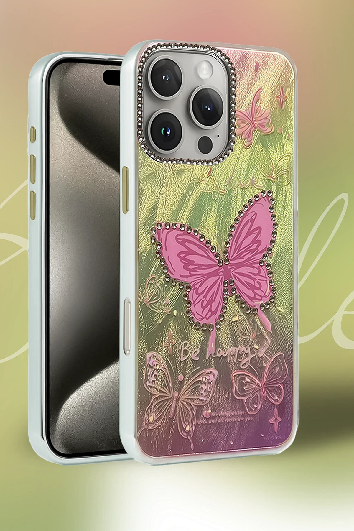 Buti̇k Harmonyaura İphone 15 Plus Kılıf Blade Aynalı Desenli̇ Kapak - Desen 2