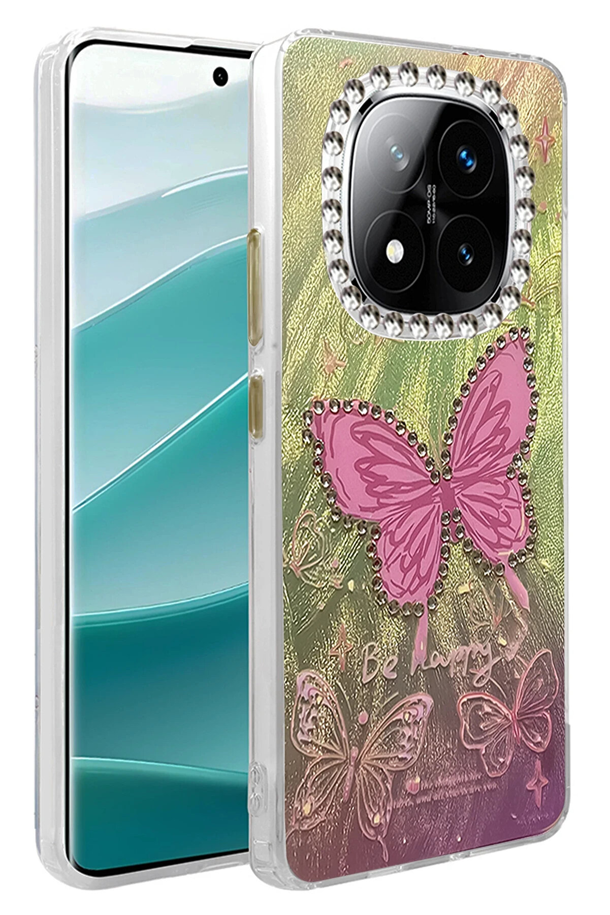 Buti̇k Harmonyaura Xi̇aomi̇ Redmi̇ Note 14 Pro 4G Kılıf Blade Aynalı Desenli̇ Kapak - Desen 5