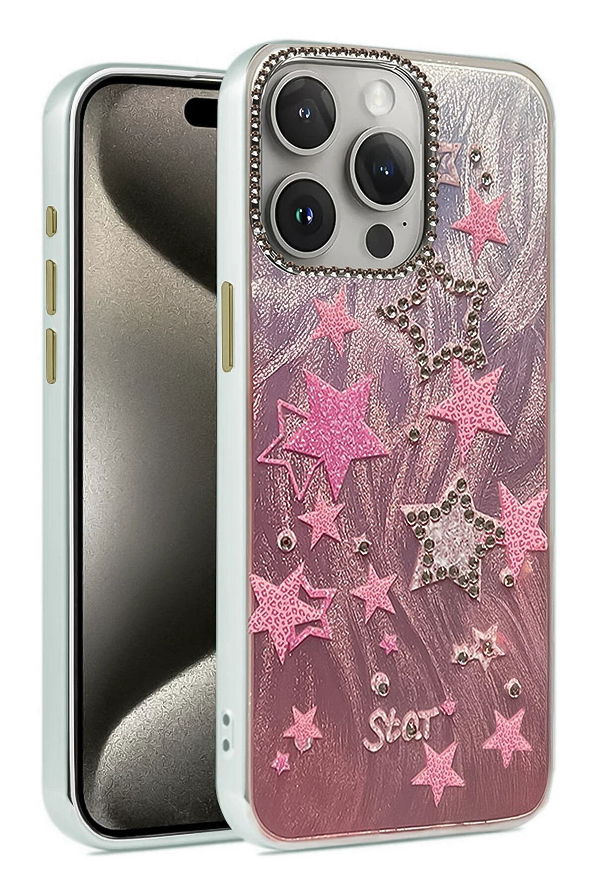 Buti̇k Harmonyaura İphone 15 Pro Kılıf Blade Aynalı Desenli̇ Kapak - Desen 7