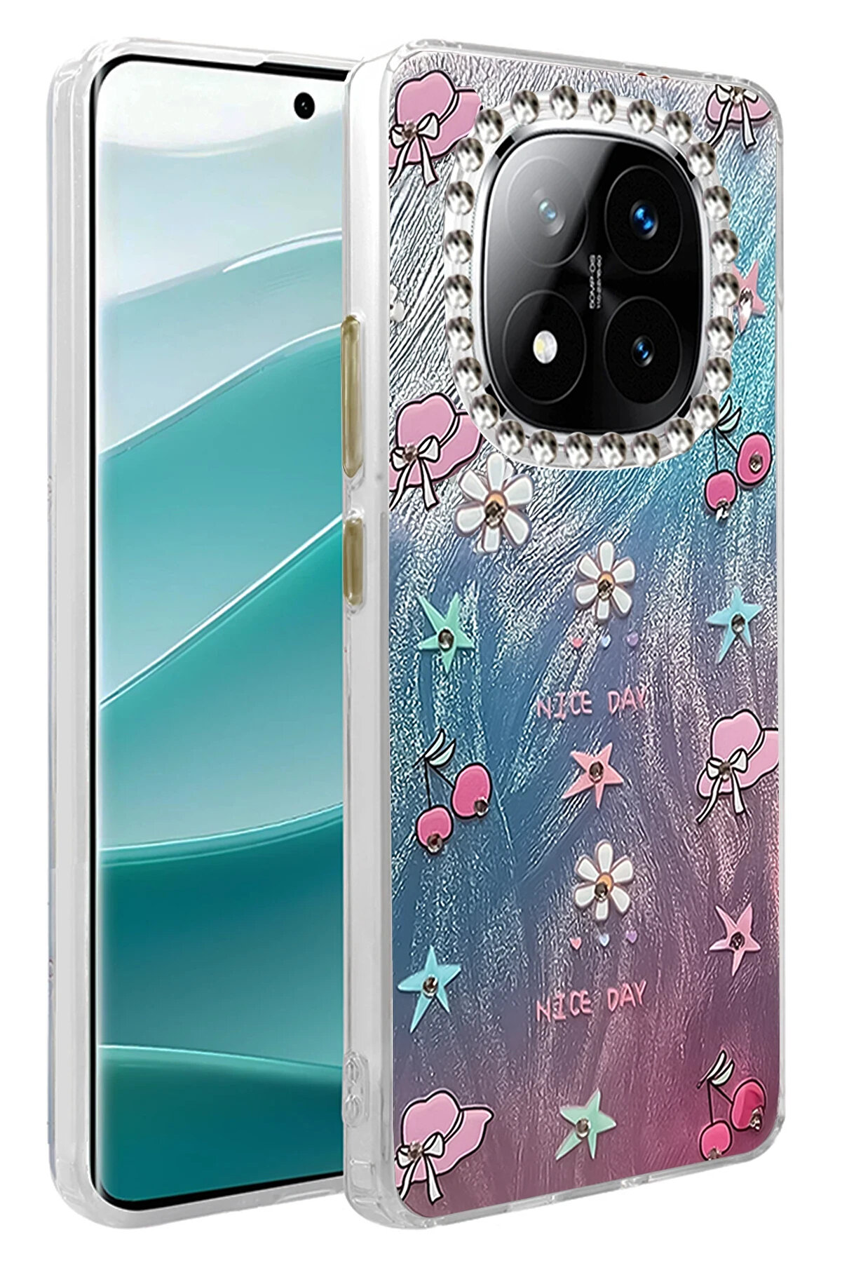 Buti̇k Harmonyaura Xi̇aomi̇ Redmi̇ Note 14 Pro 5G Kılıf Blade Aynalı Desenli̇ Kapak - Desen 4