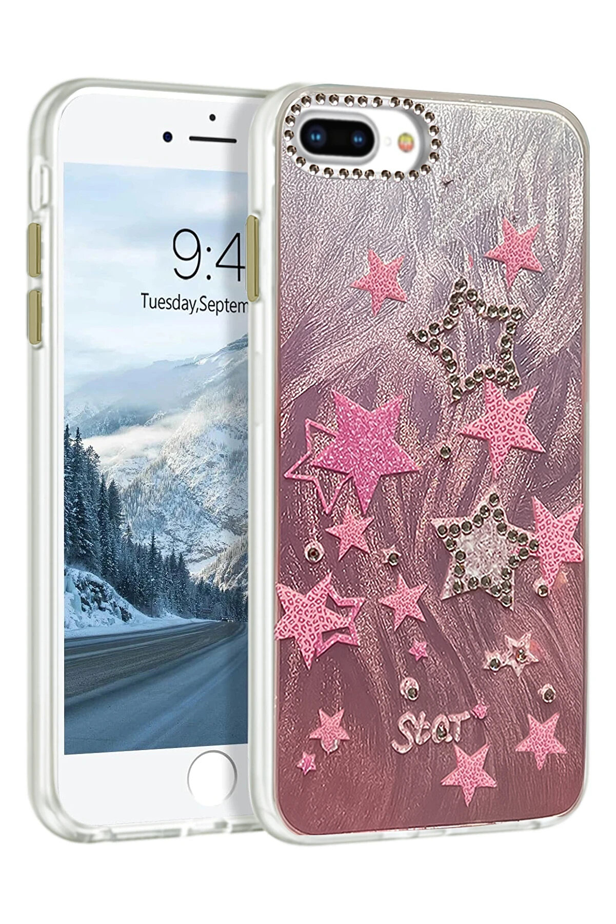 Buti̇k Harmonyaura İphone 7 Plus Kılıf Blade Aynalı Desenli̇ Kapak - Desen 7