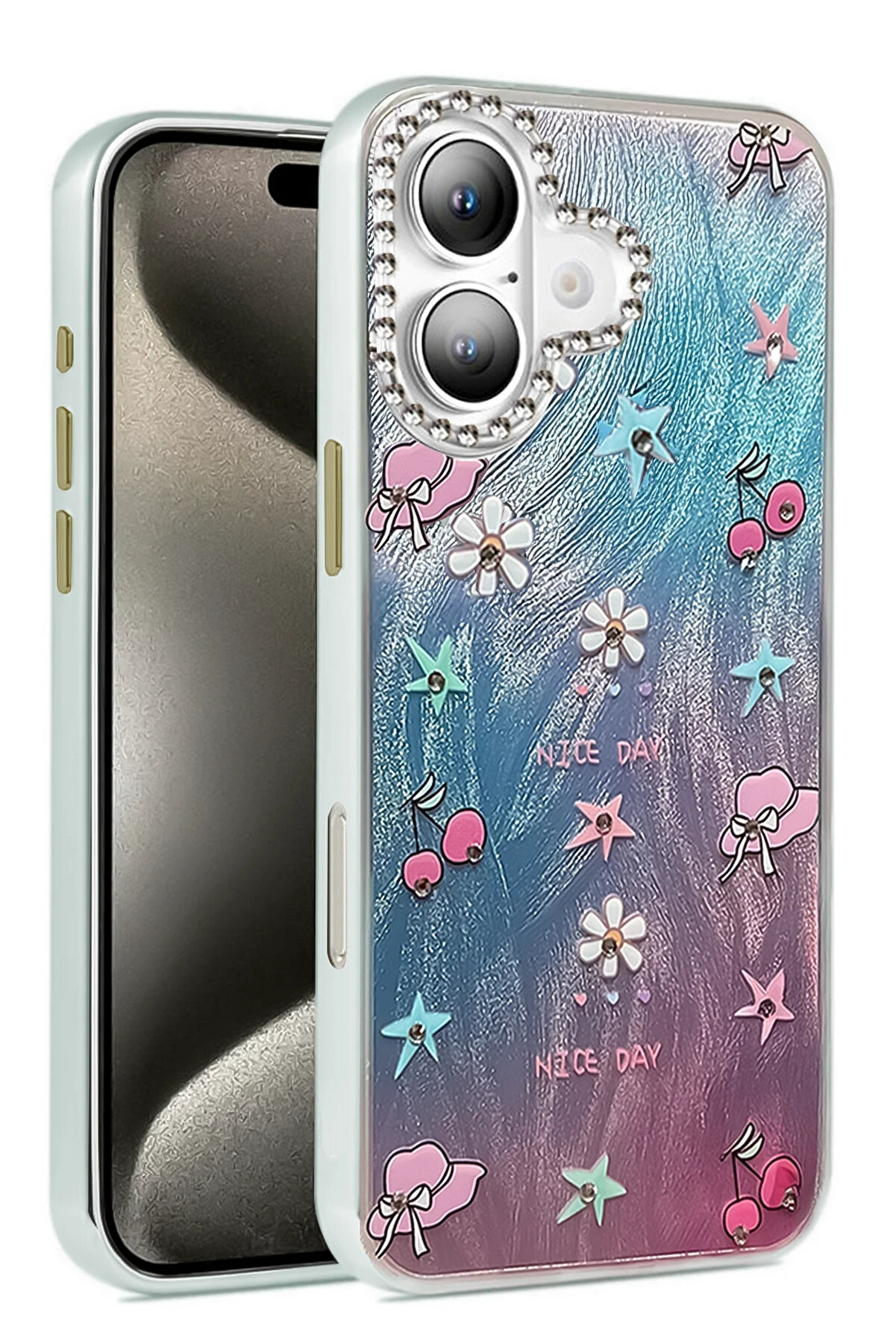 Buti̇k Harmonyaura İphone 16 Plus Kılıf Blade Aynalı Desenli̇ Kapak - Desen 4