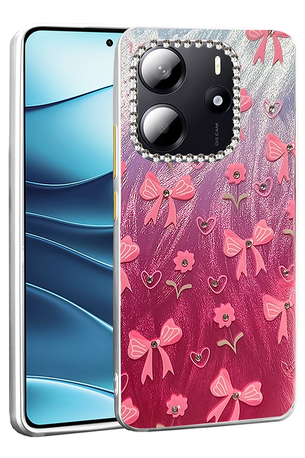 Buti̇k Harmonyaura Xi̇aomi̇ Redmi̇ Note 14 4G Kılıf Blade Aynalı Desenli̇ Kapak - Desen 3