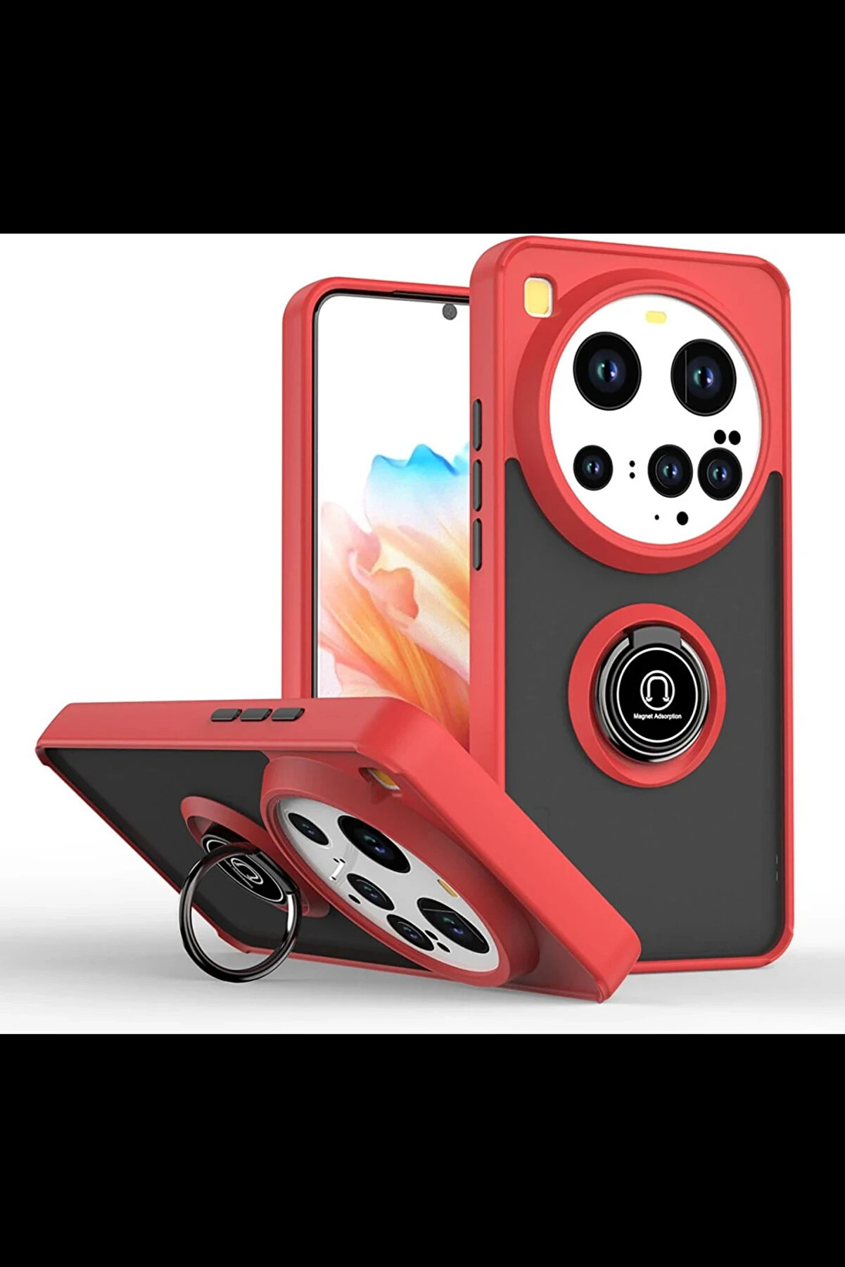 Buti̇k Harmonyaura Xi̇aomi̇ Mi̇ 15 Ultra Kılıf Montreal Y&uuml;z&uuml;kl&uuml; Si̇li̇kon Kapak - Kırmızı