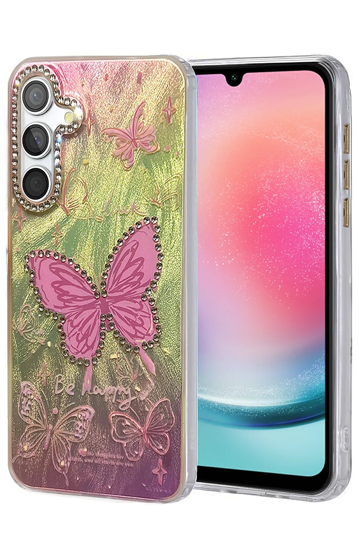 Buti̇k Harmonyaura Samsung Galaxy A24 4G Kılıf Blade Aynalı Desenli̇ Kapak - Desen 5