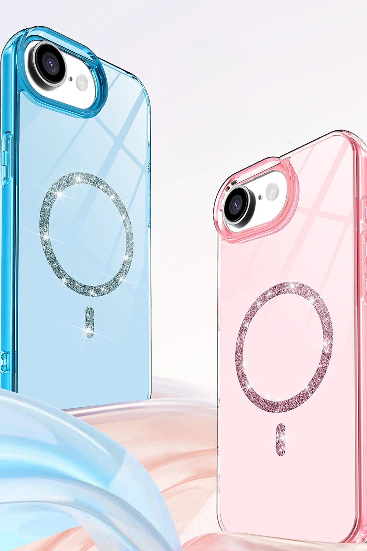 Buti̇k Harmonyaura Apple İphone 16E Li̇ve Di̇amond Magsafe Kapak - Şeffaf