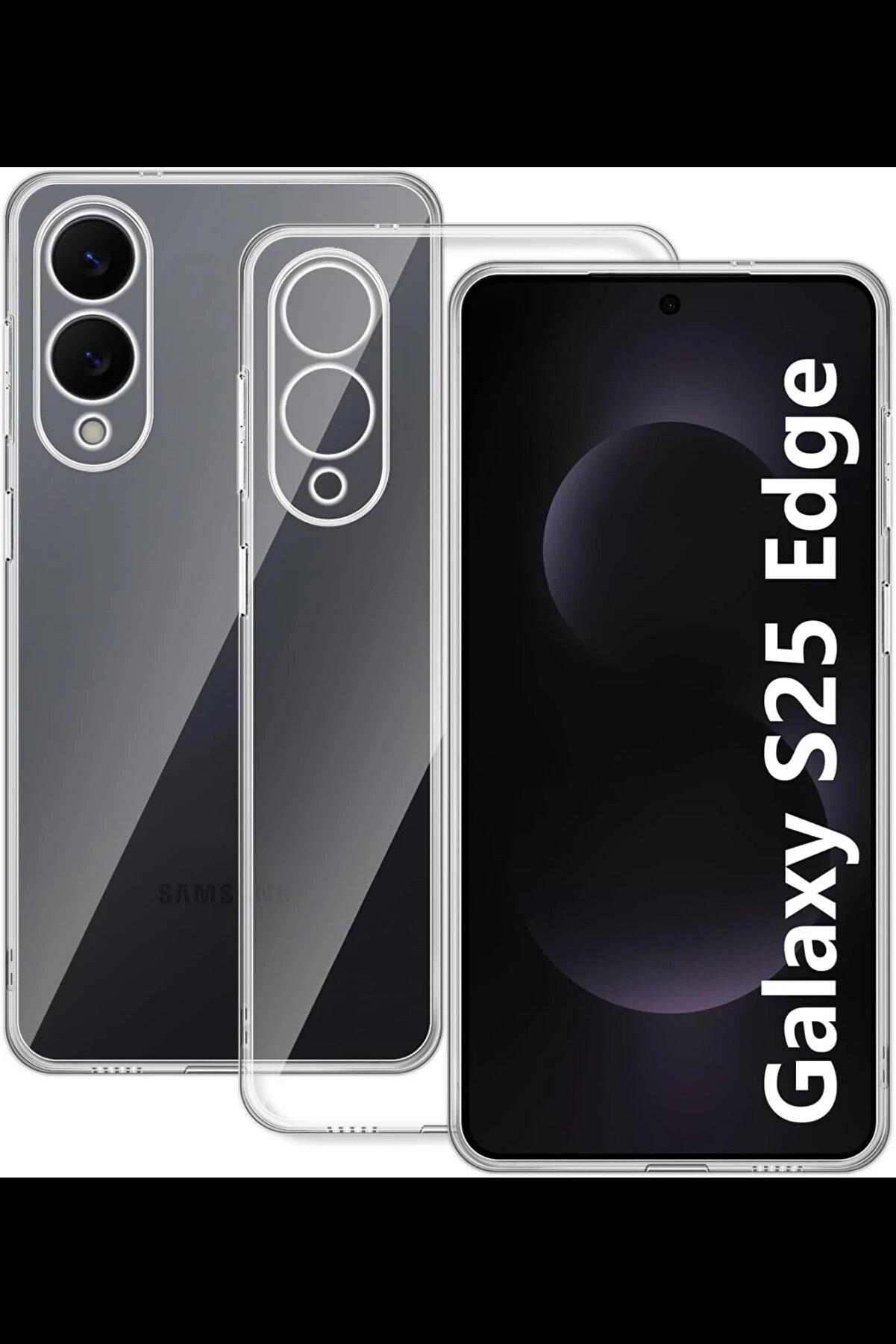 Harmonyaura Samsung Galaxy S25 Edge Kılıf L&uuml;x Şeffaf Si̇li̇kon