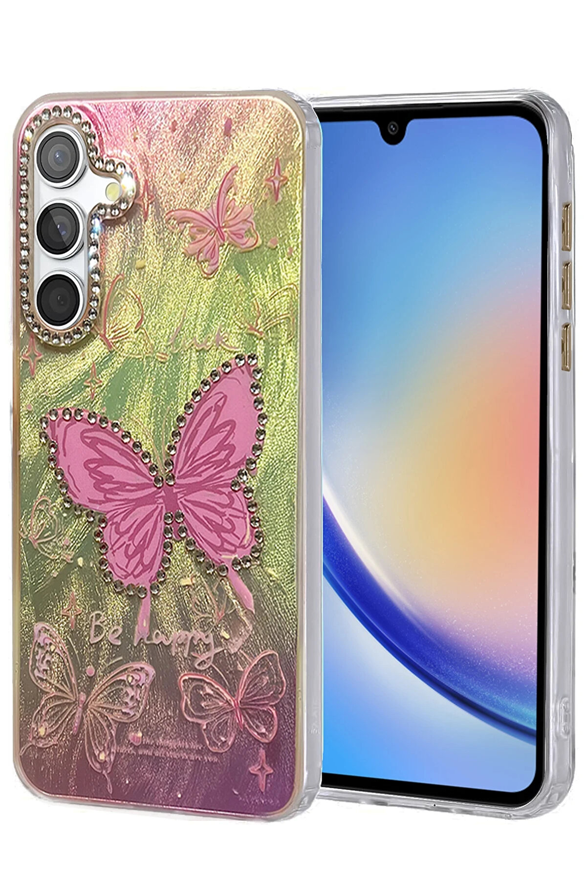 Buti̇k Harmonyaura Samsung Galaxy A34 5G Kılıf Blade Aynalı Desenli̇ Kapak - Desen 5