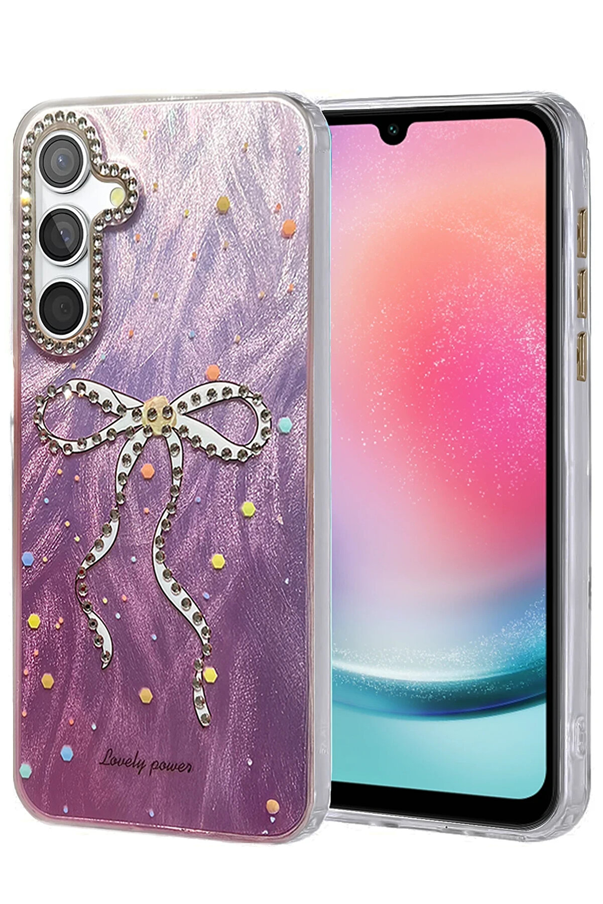 Harmonyaura Samsung Galaxy A24 4G Kılıf Blade Aynalı Desenli̇ Kapak - Desen 1-(5796)